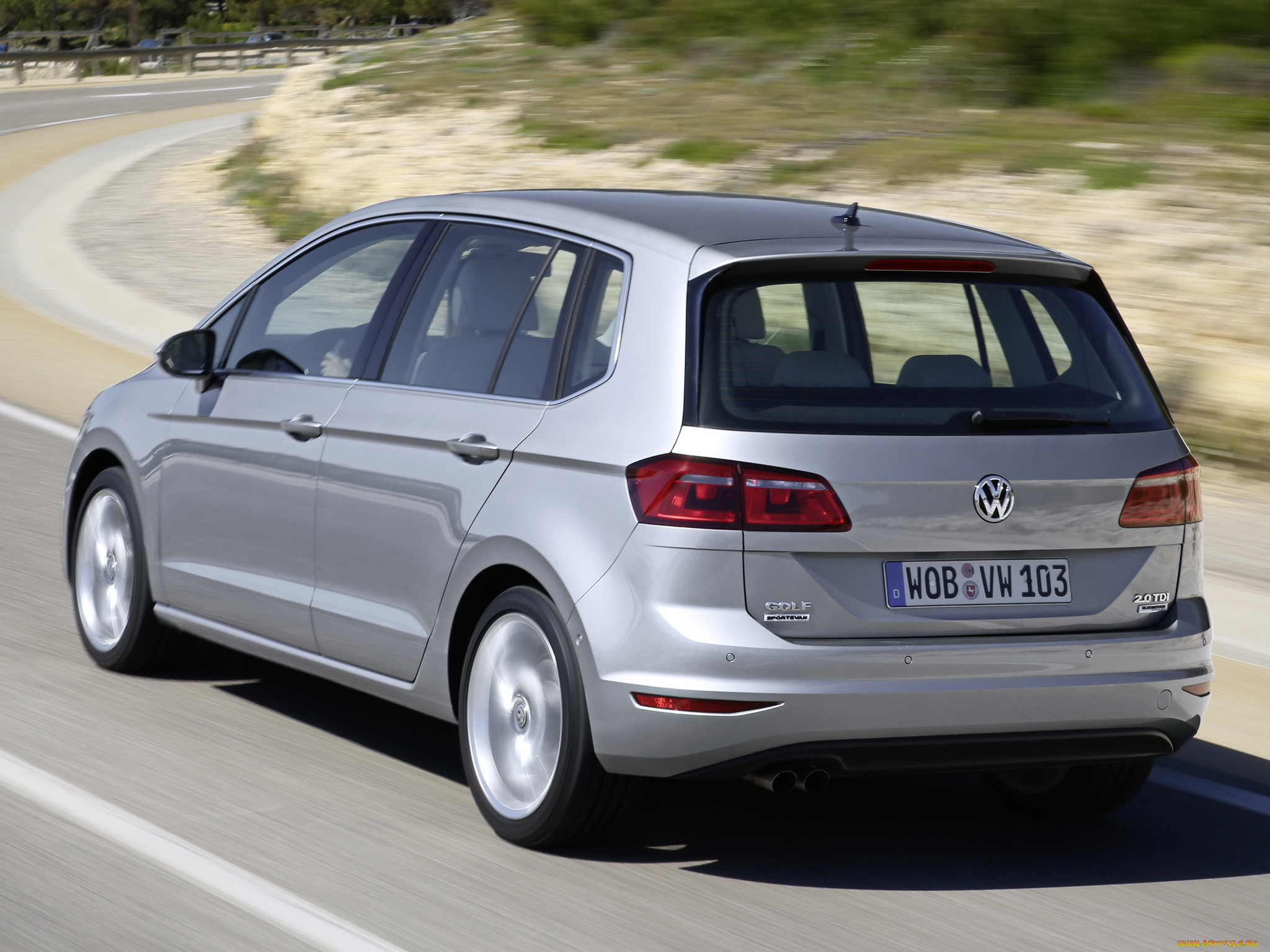 автомобили, volkswagen, серый, 2014, tdi, sportsvan, golf