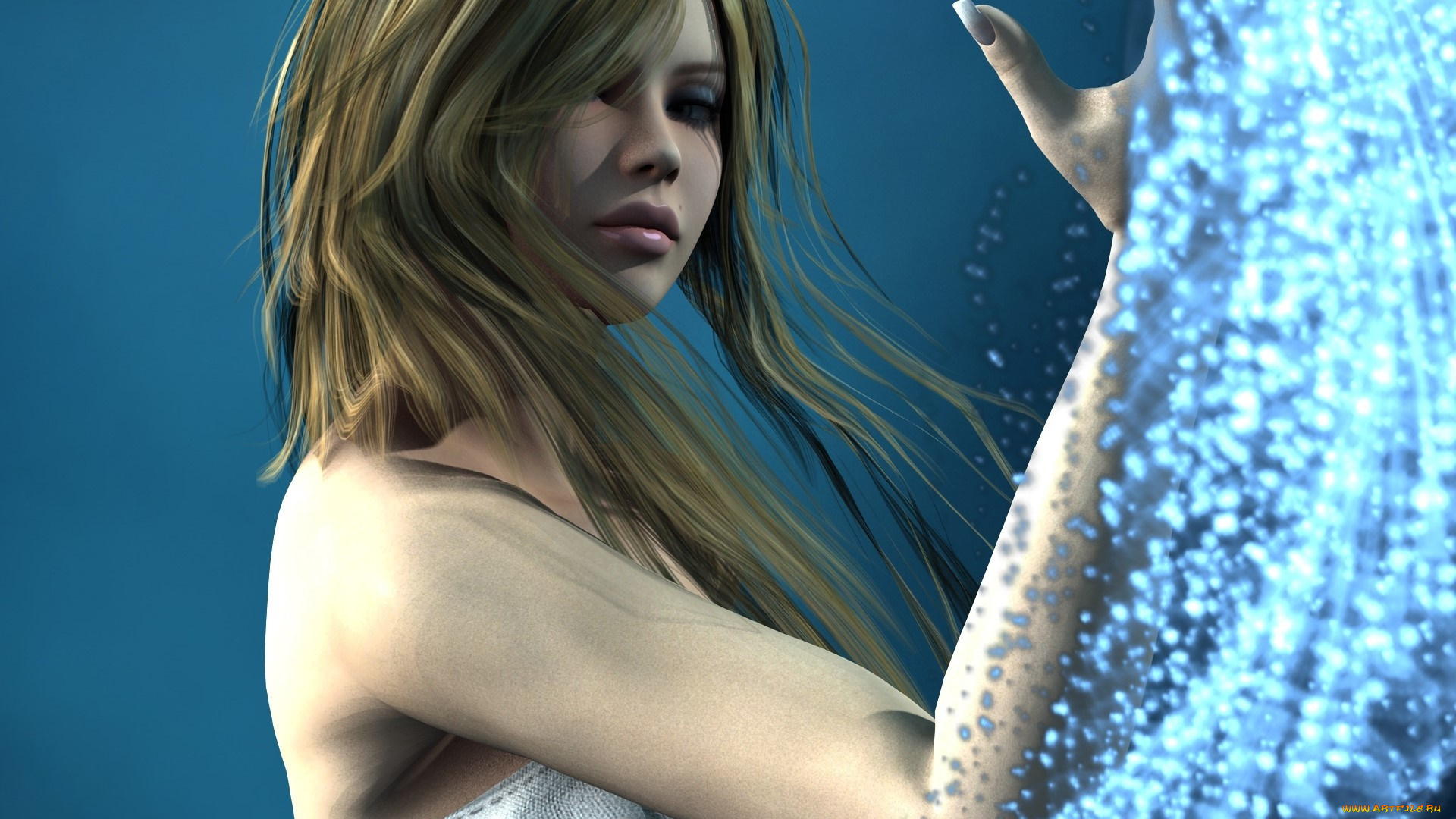 3д, графика, люди, , people, девушка, взгляд, фон