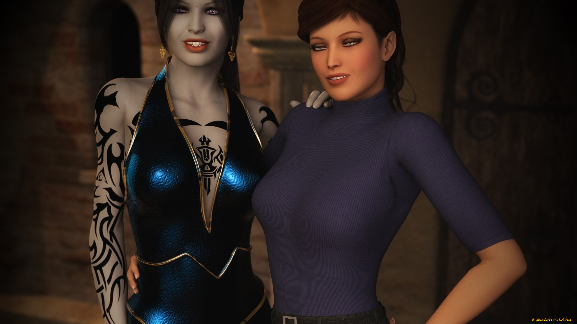 3д, графика, люди, , people, фон, взгляд, девушки