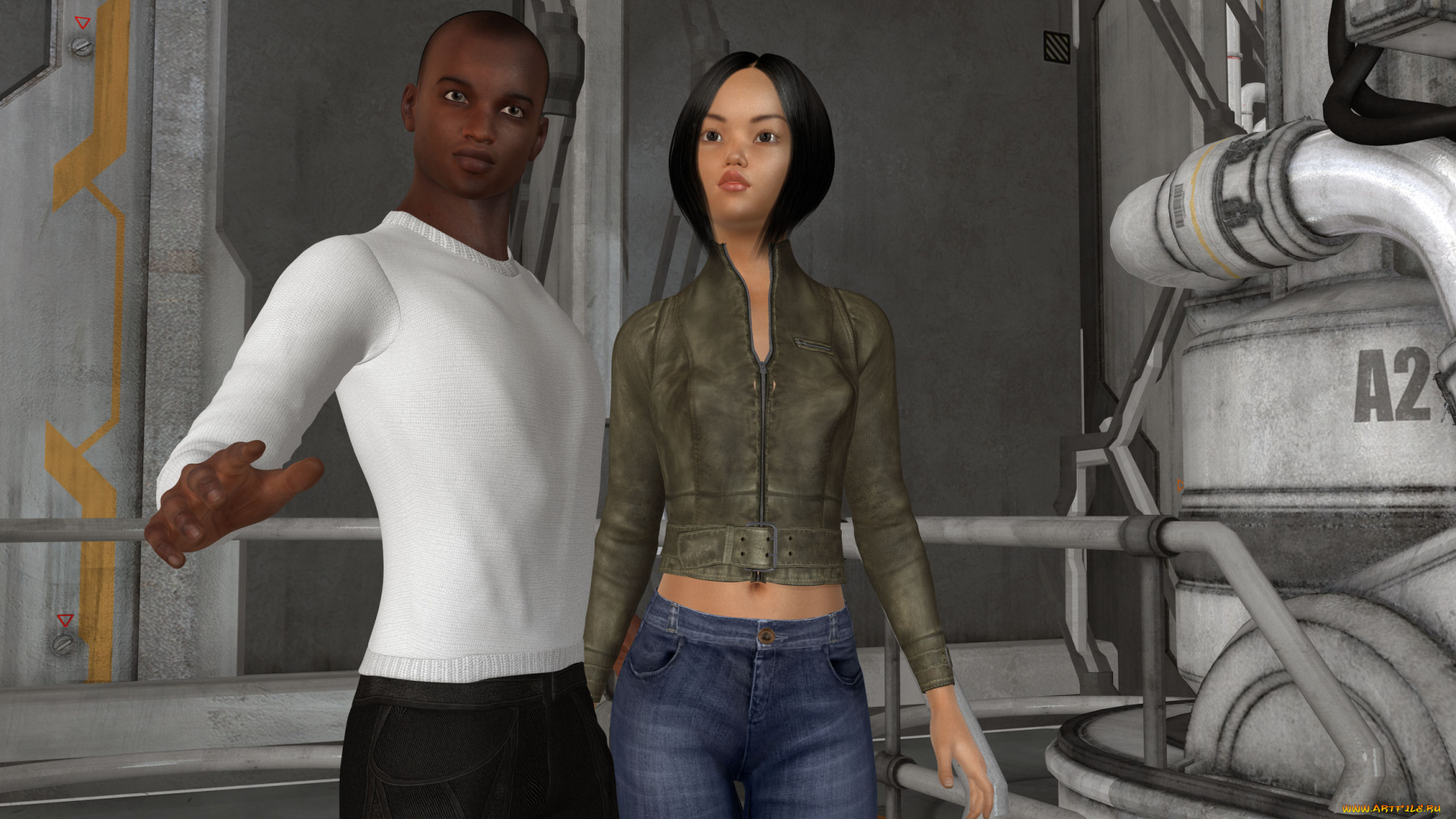 3д, графика, люди, , people, парень, фон, взгляд, девушка