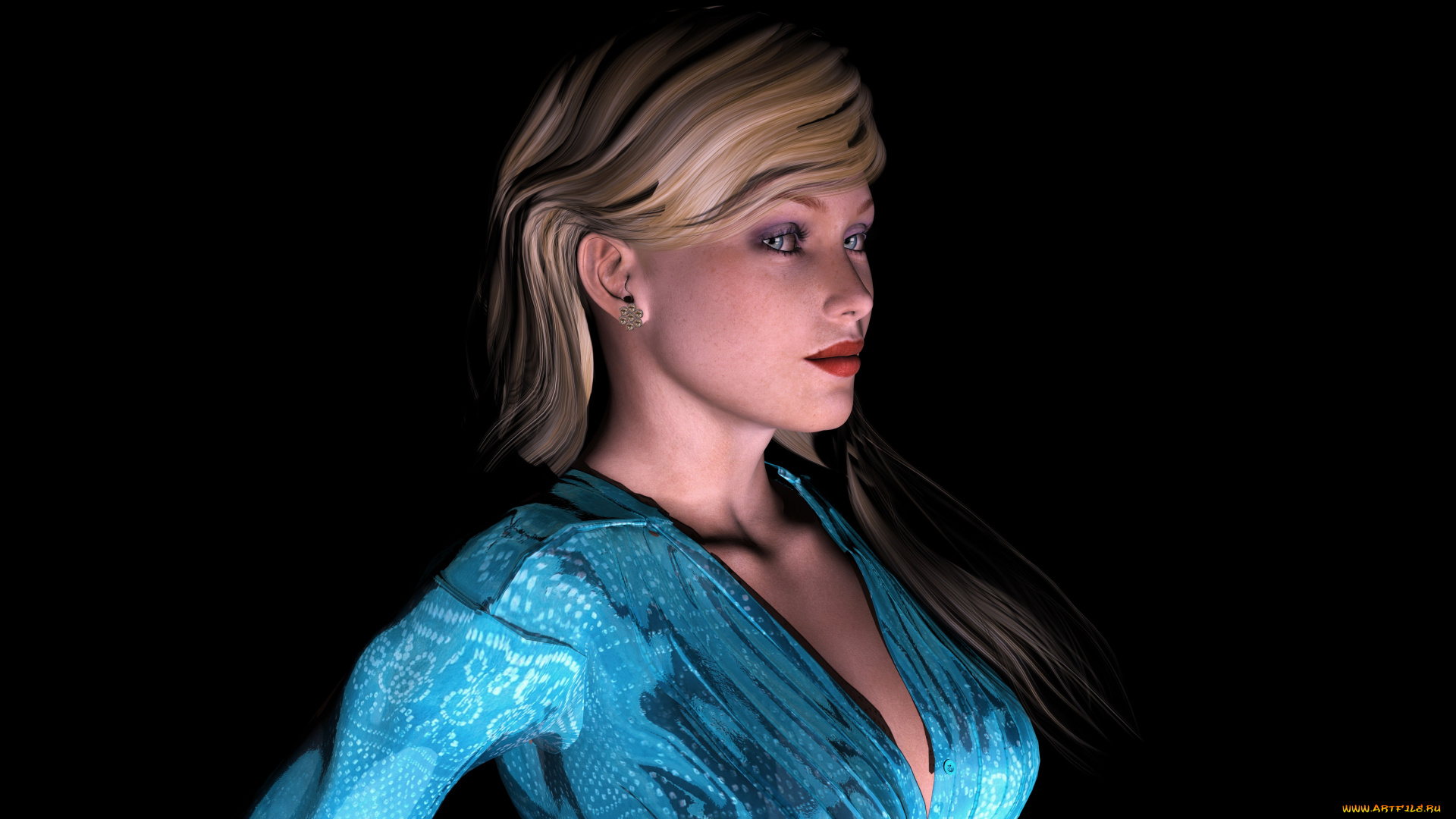 3д, графика, портрет, , portraits, фон, взгляд, девушка