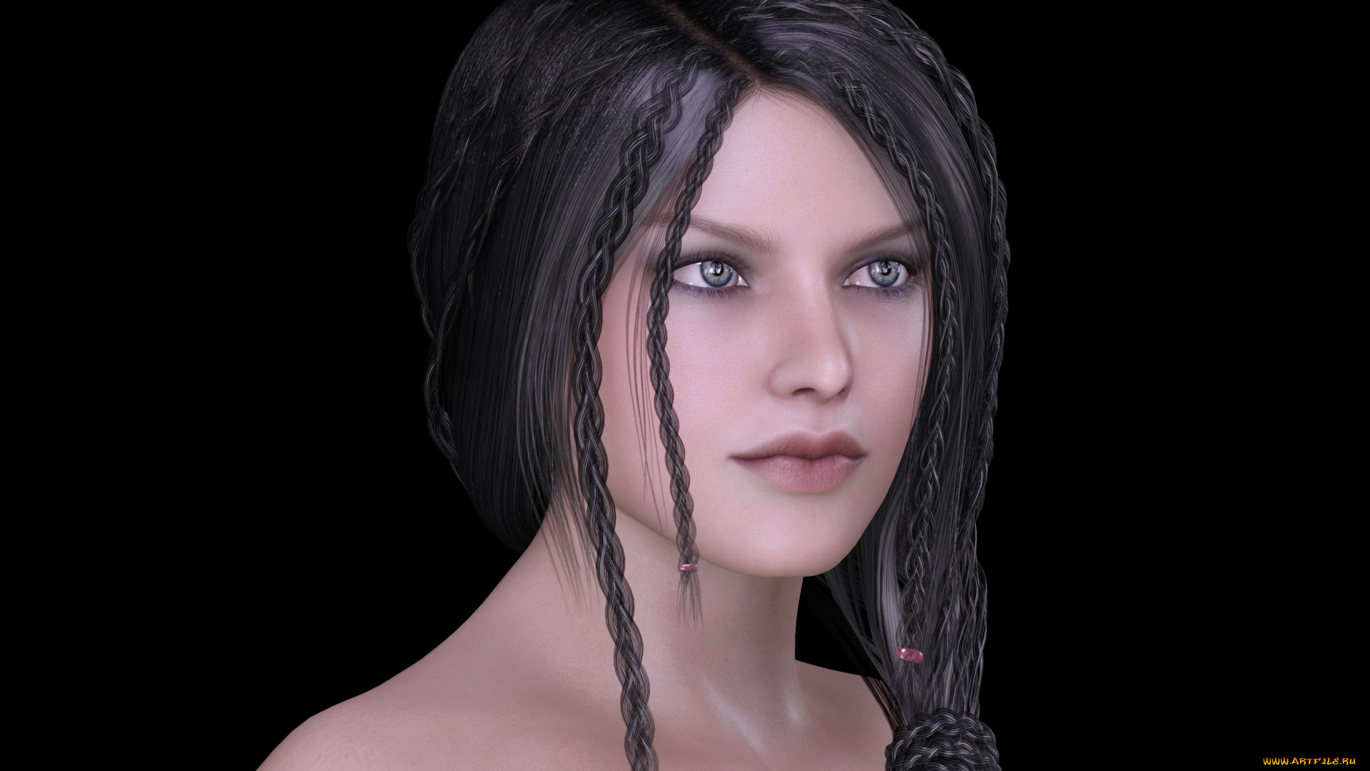 3д, графика, портрет, , portraits, фон, взгляд, девушка