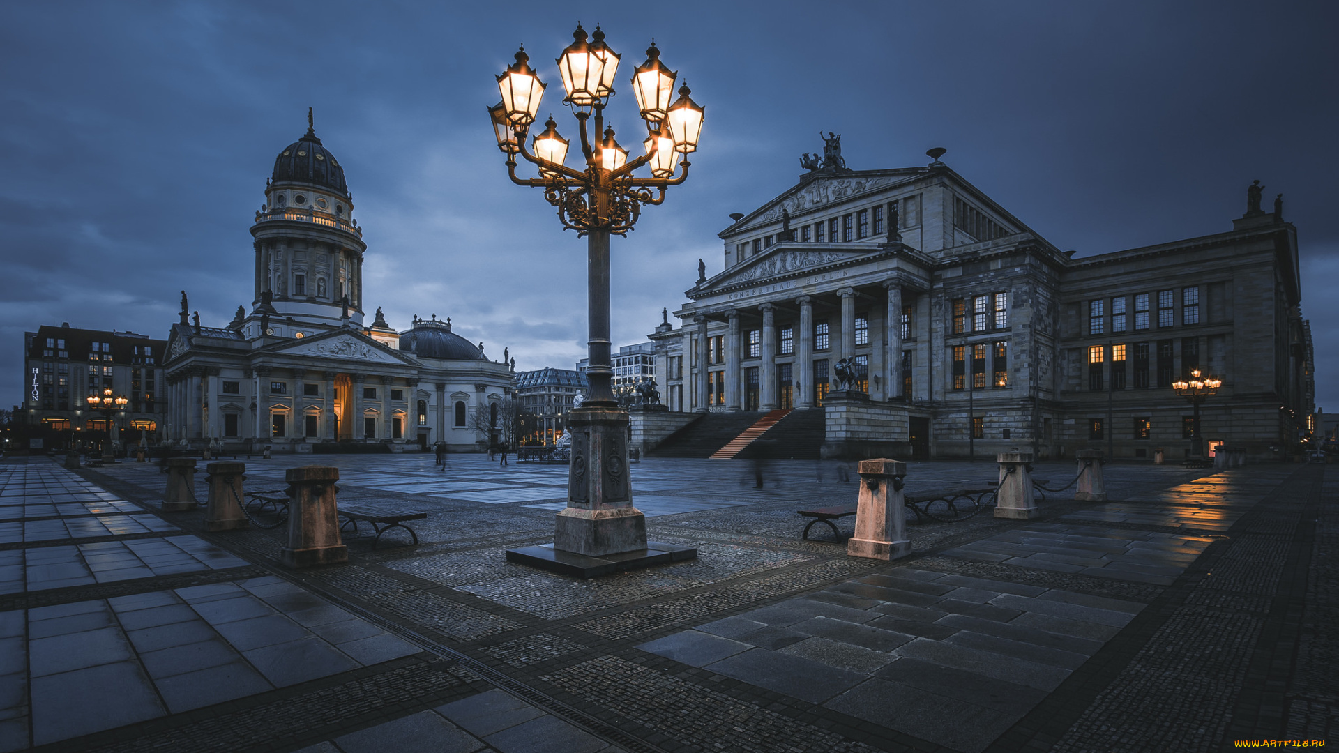 berlin, города, берлин, , германия, площадь, фонарь, ночь