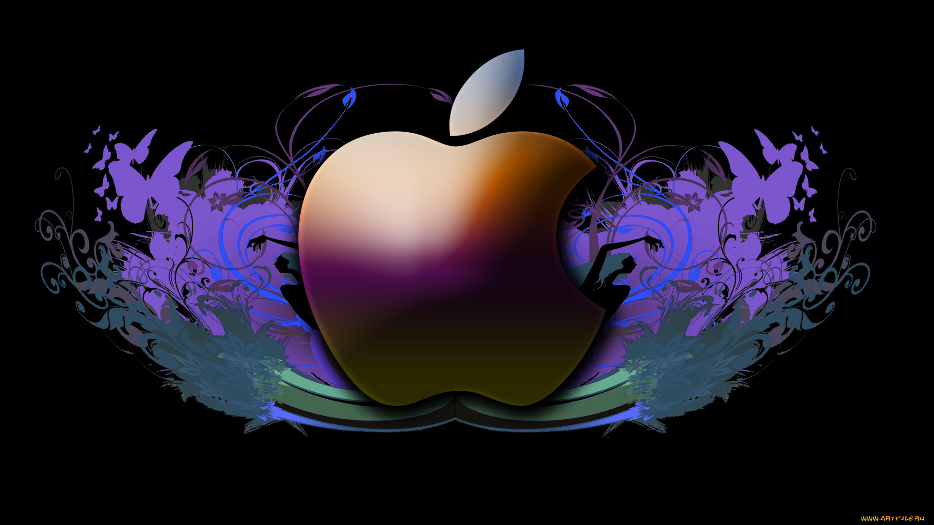 компьютеры, apple, логотип, фон, яблоко