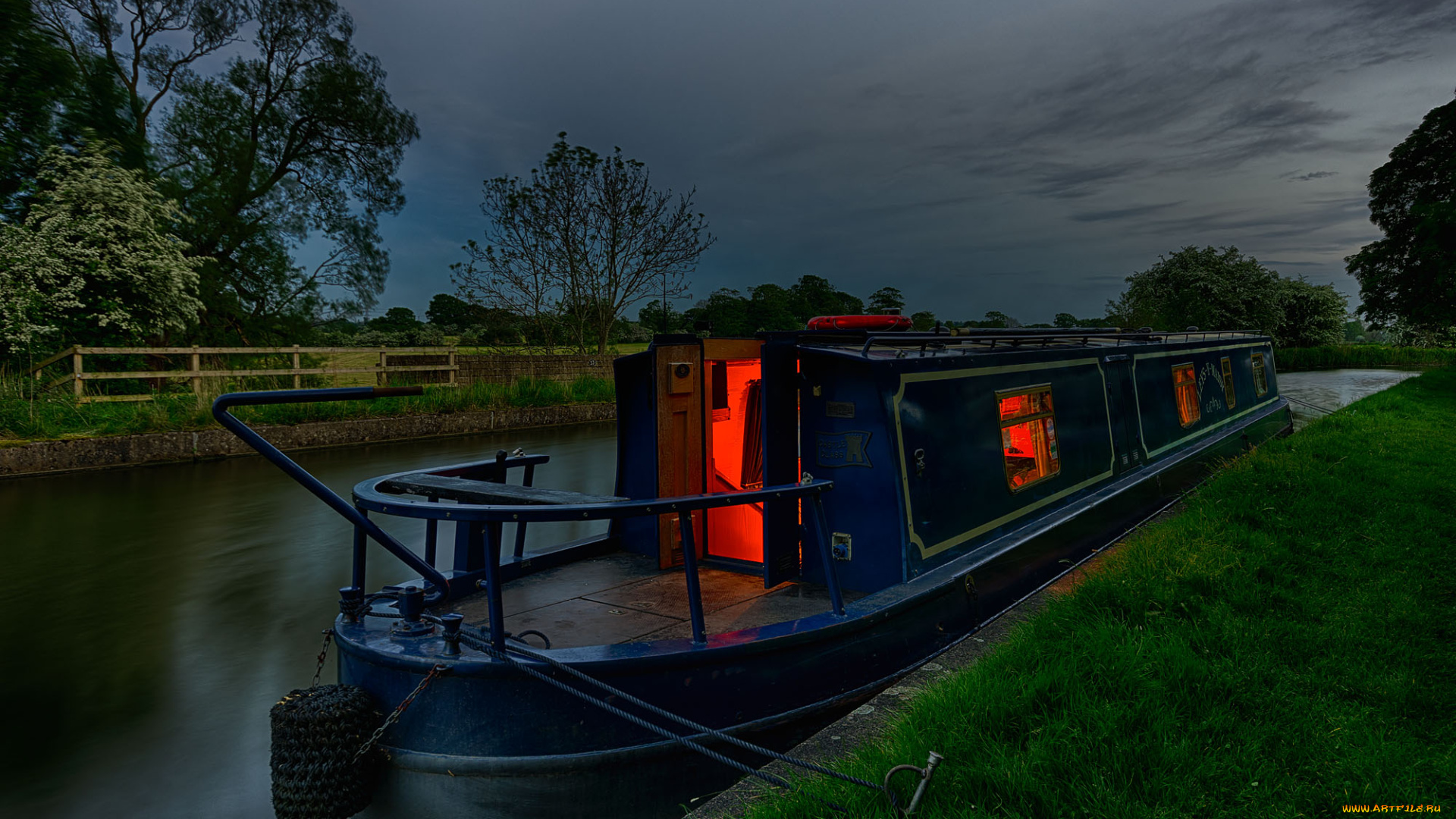 корабли, другое, баржа, река