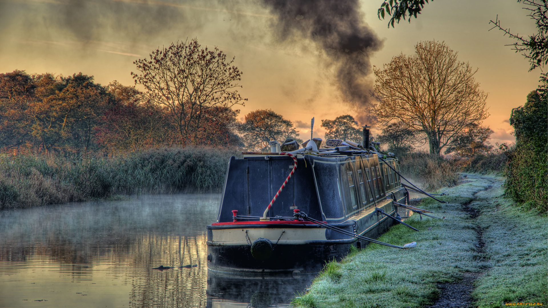 корабли, другое, баржа, река