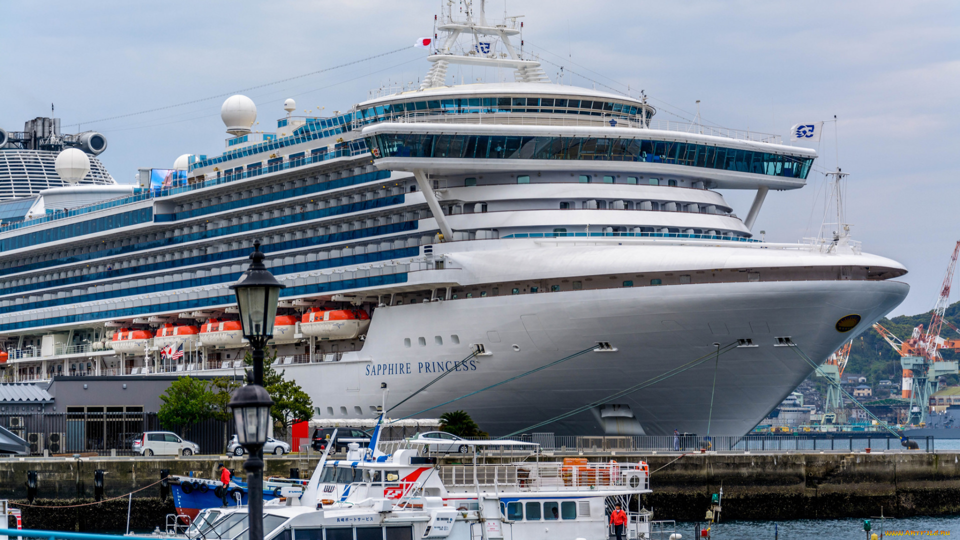 корабли, лайнеры, океанский, лайнер, причал, круиз