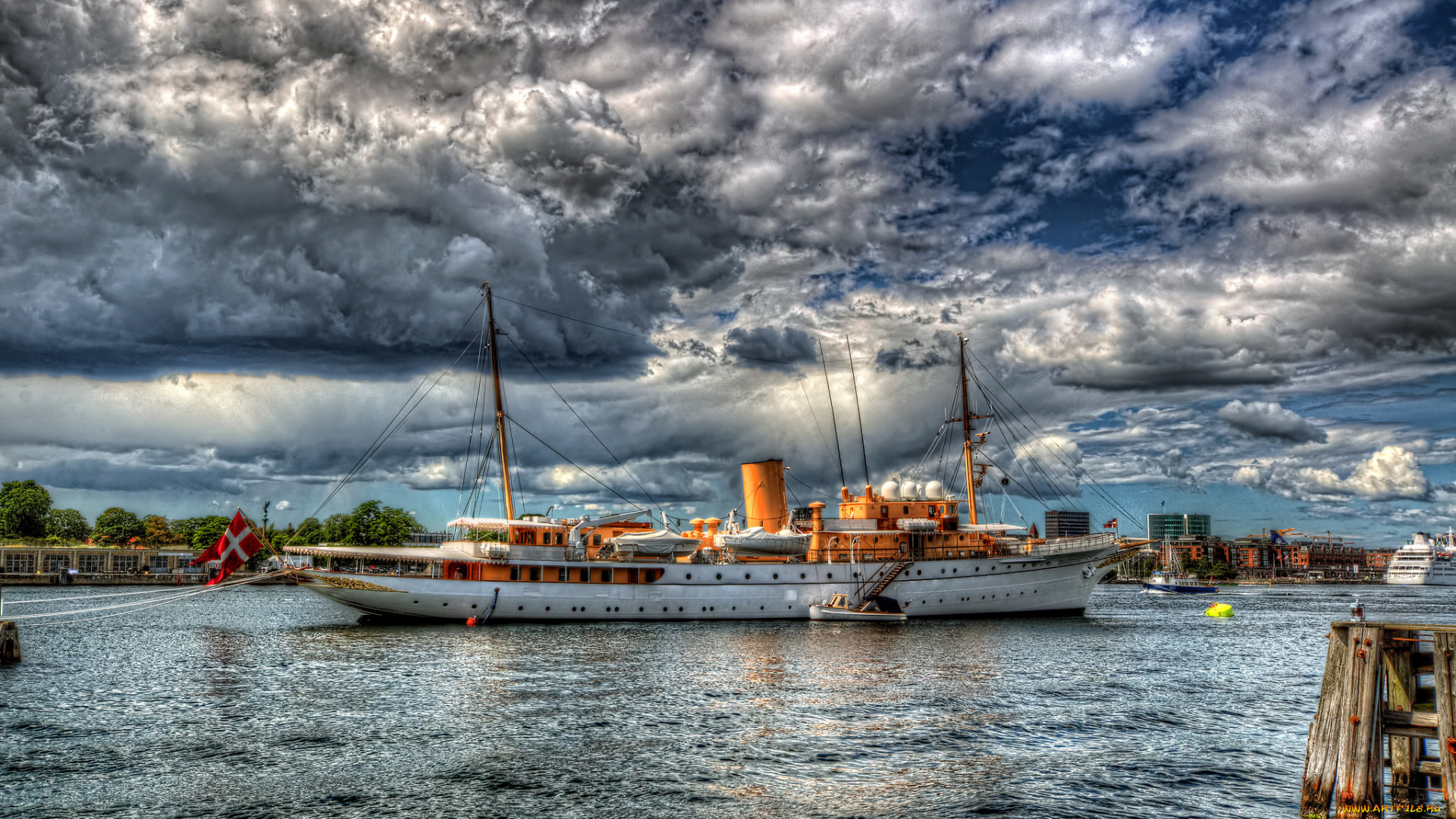 корабли, пароходы, река, пароход