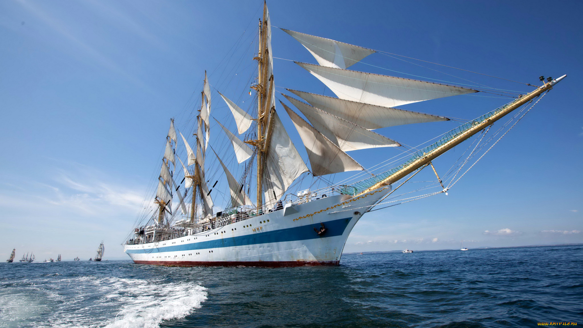 корабли, парусники, паруса, судно, яхта, море