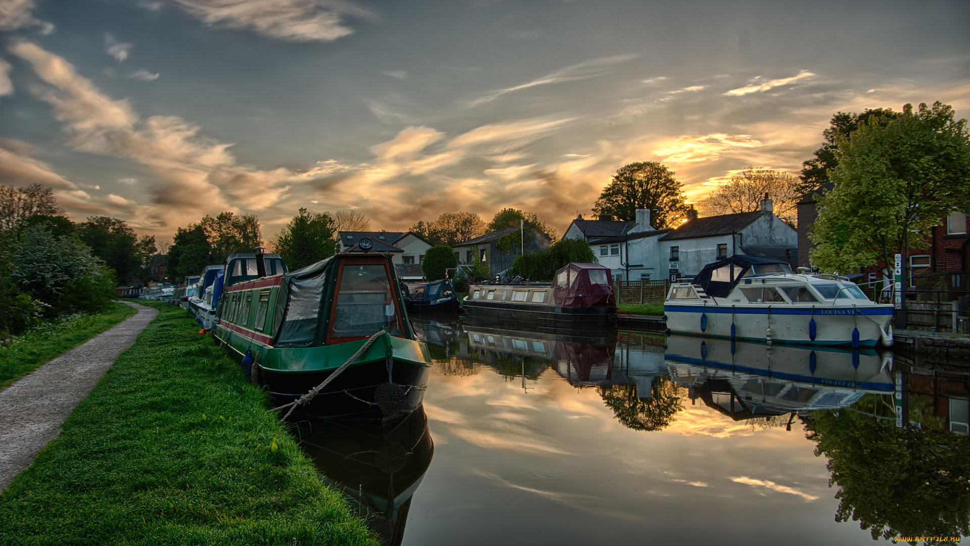 корабли, порты, , , причалы, баржа, река