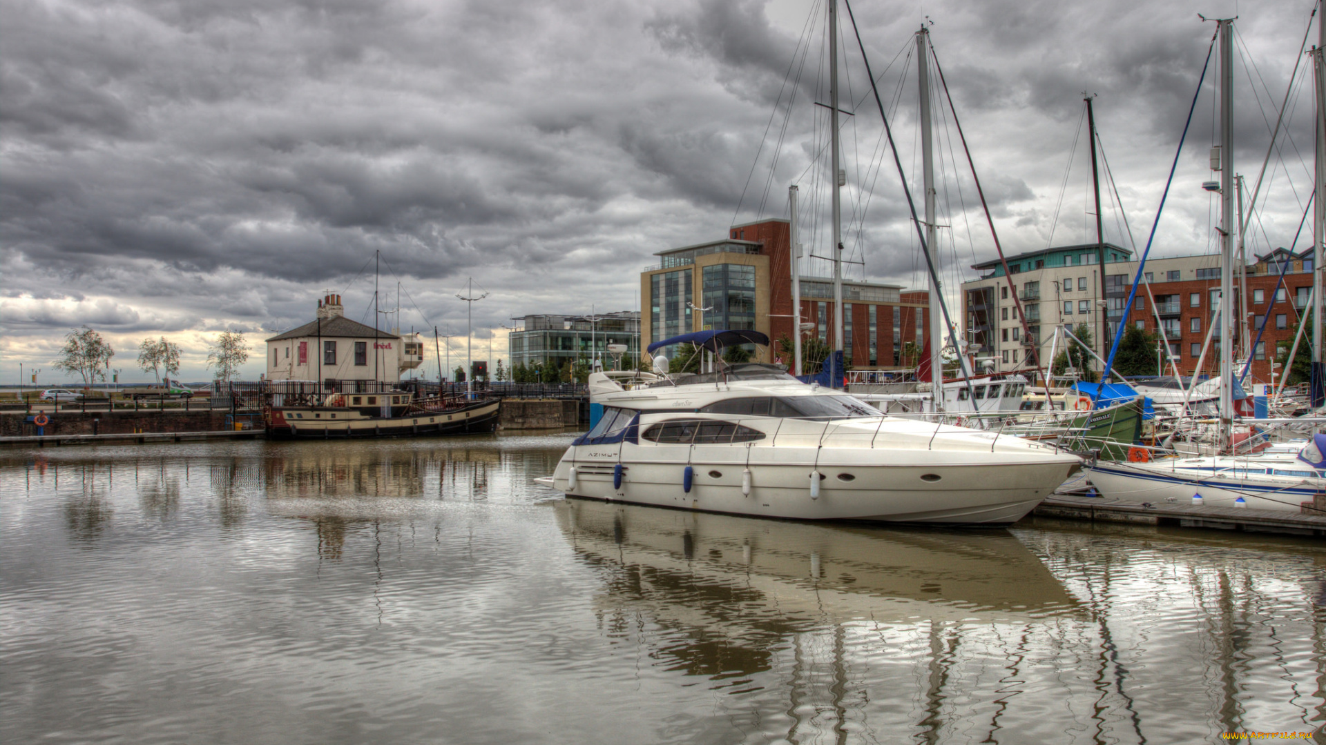 корабли, Яхты, гавань, причал, яхта