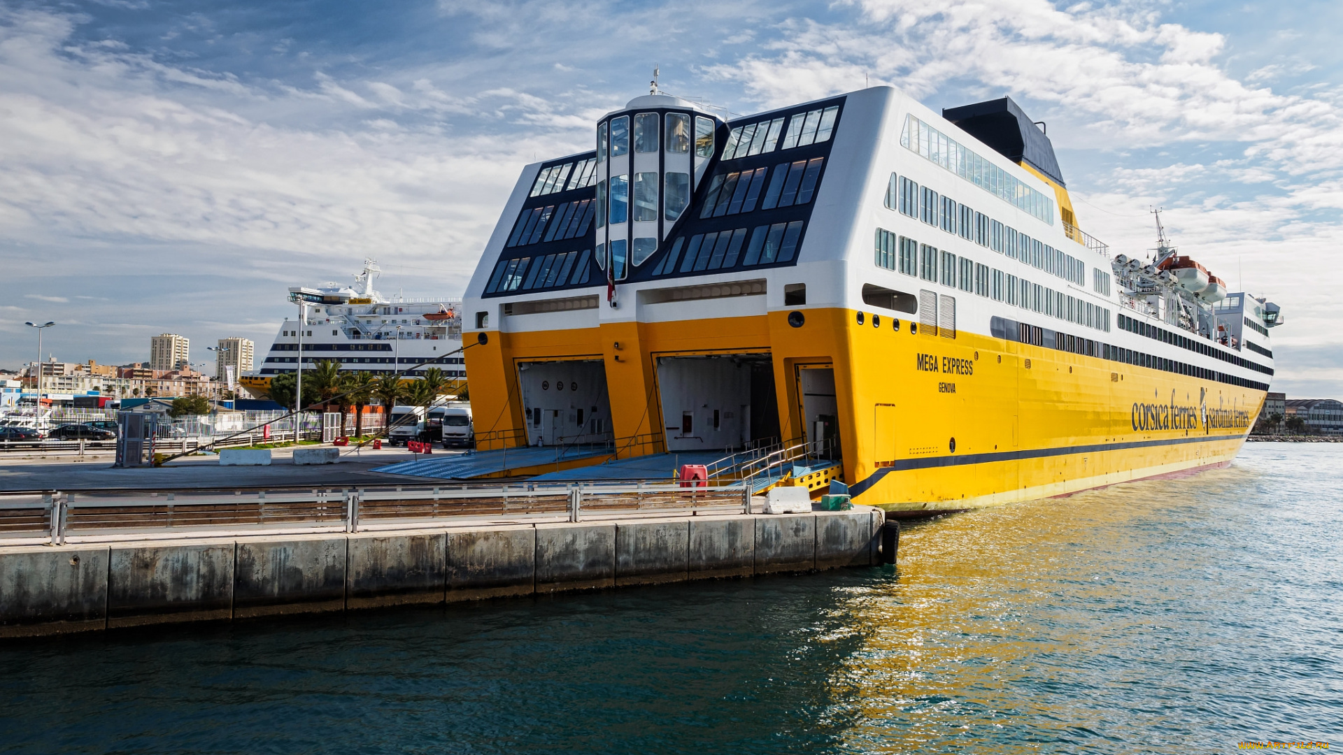 mega, express, корабли, грузовые, суда, паром, причал