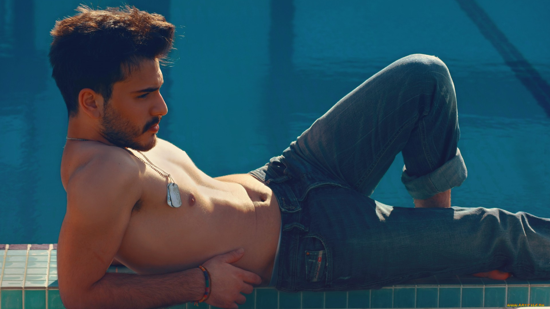 мужчины, -, unsort, бассейн, борода, парень, брюнет, очки, мужчина