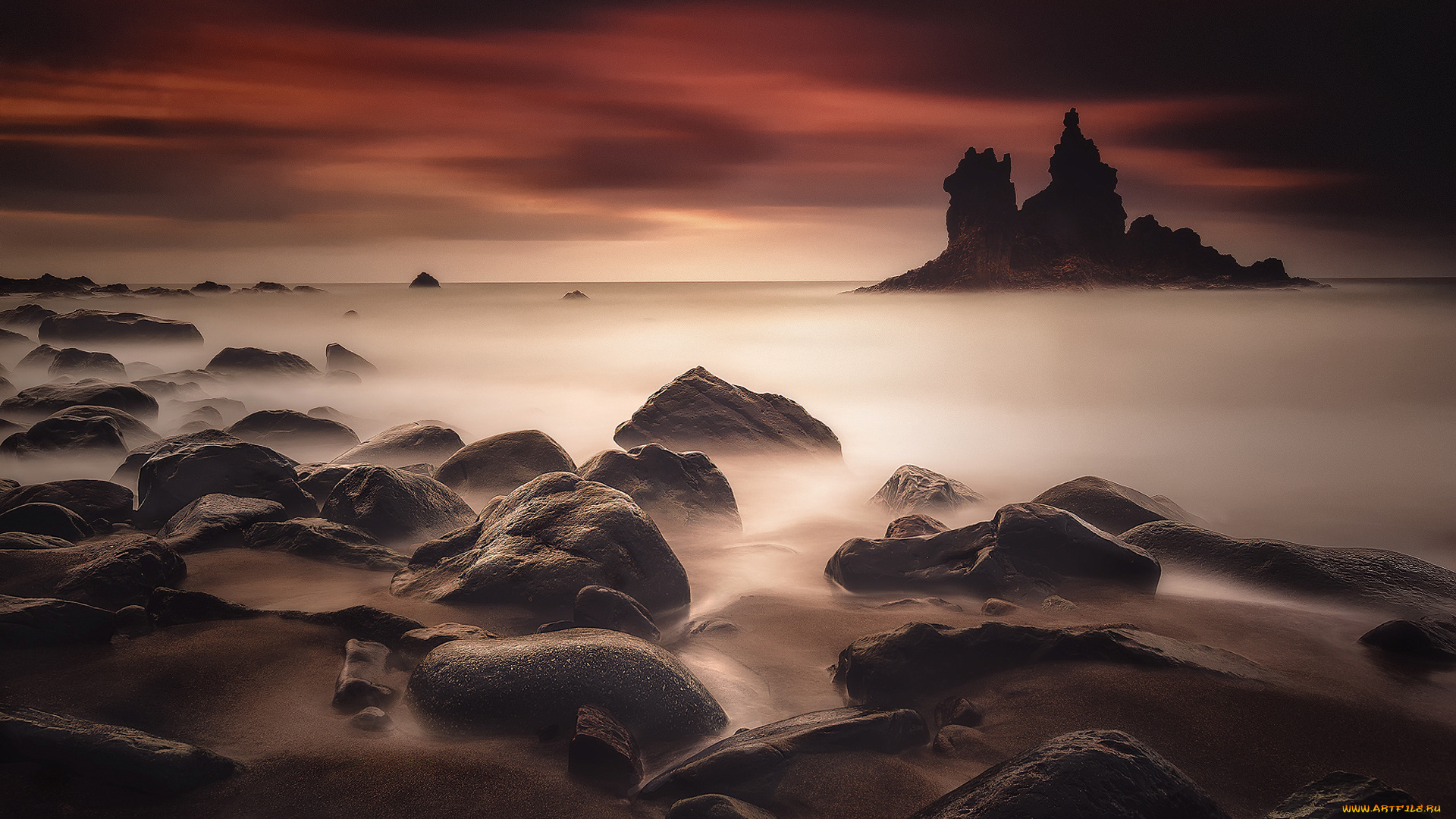 природа, побережье, камни, пляж, небо, море, скалы, песок