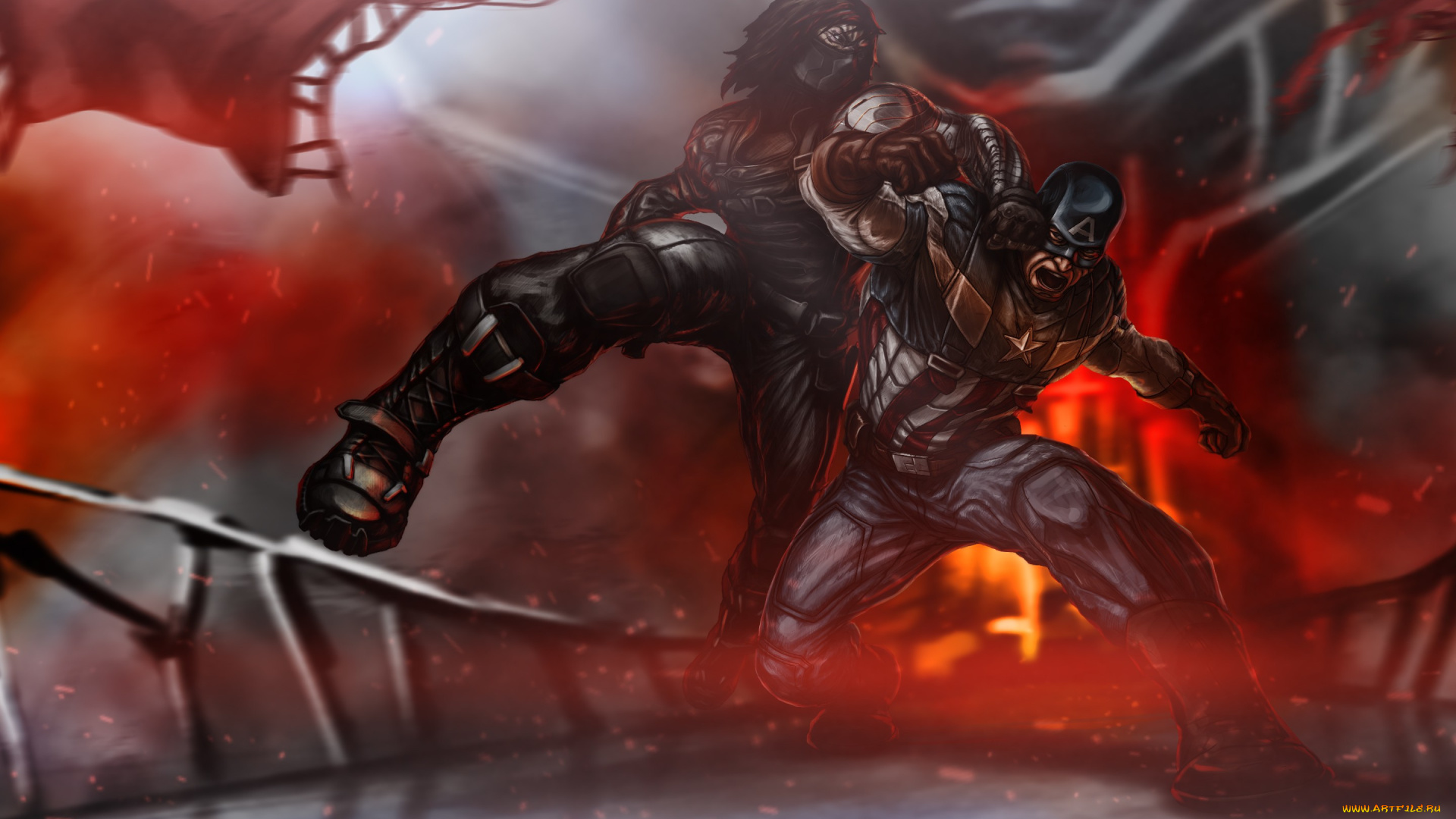 рисованное, комиксы, captain, america, the, winter, soldier, первый, мститель, другая, война, steven, rogers, marvel, comics, bucky, barnes