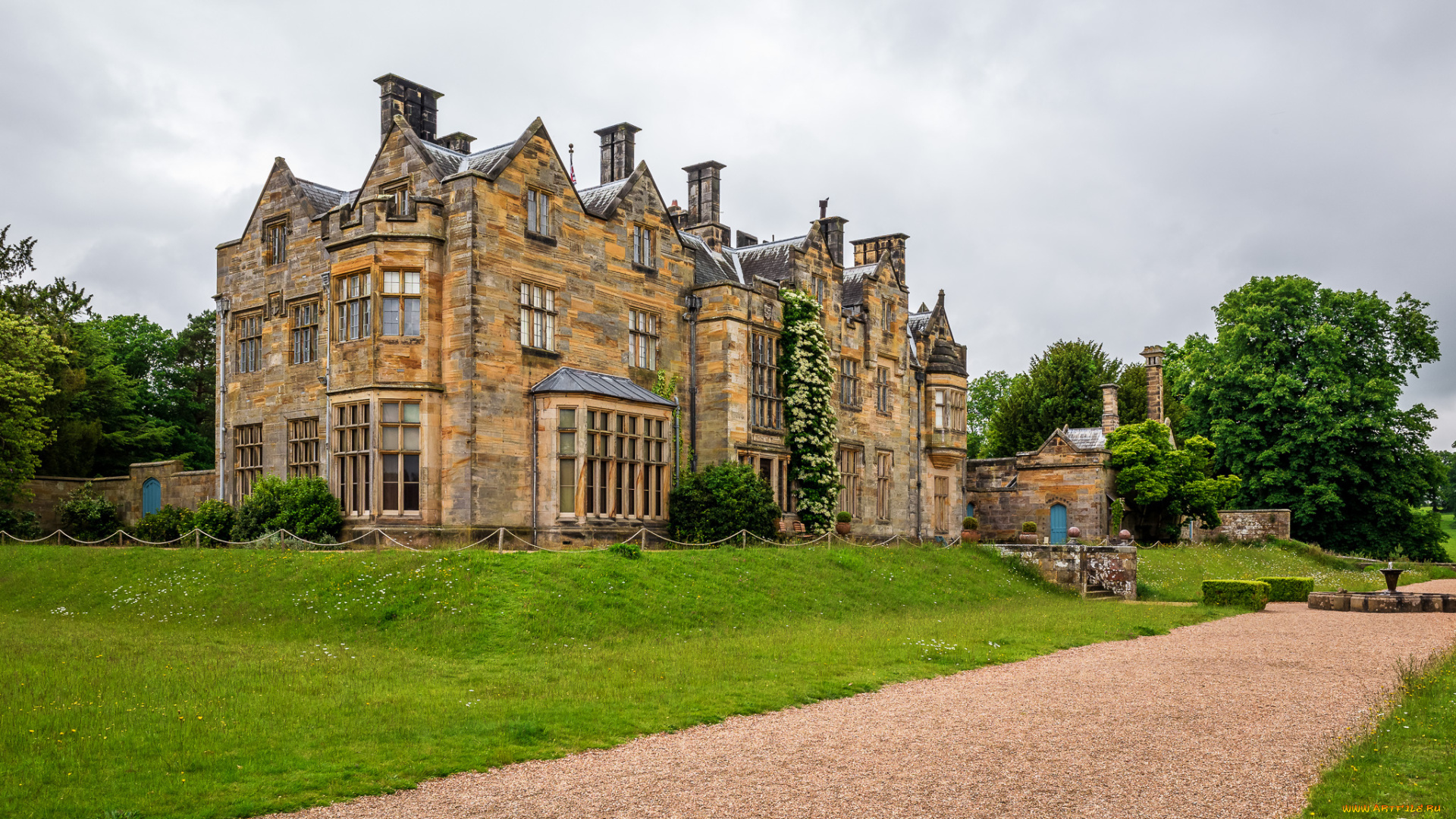 scotney, castle, города, -, дворцы, , замки, , крепости, лес, дорога, замок