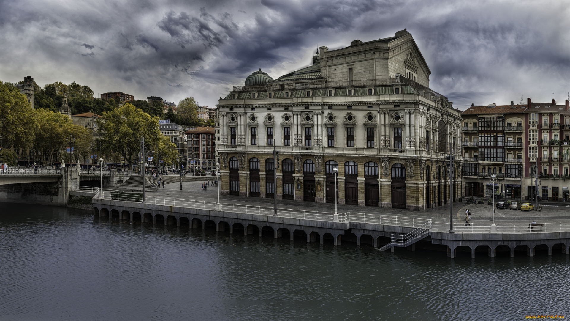 teatro, arriaga, города, -, памятники, , скульптуры, , арт-объекты, набережная, здание, театр