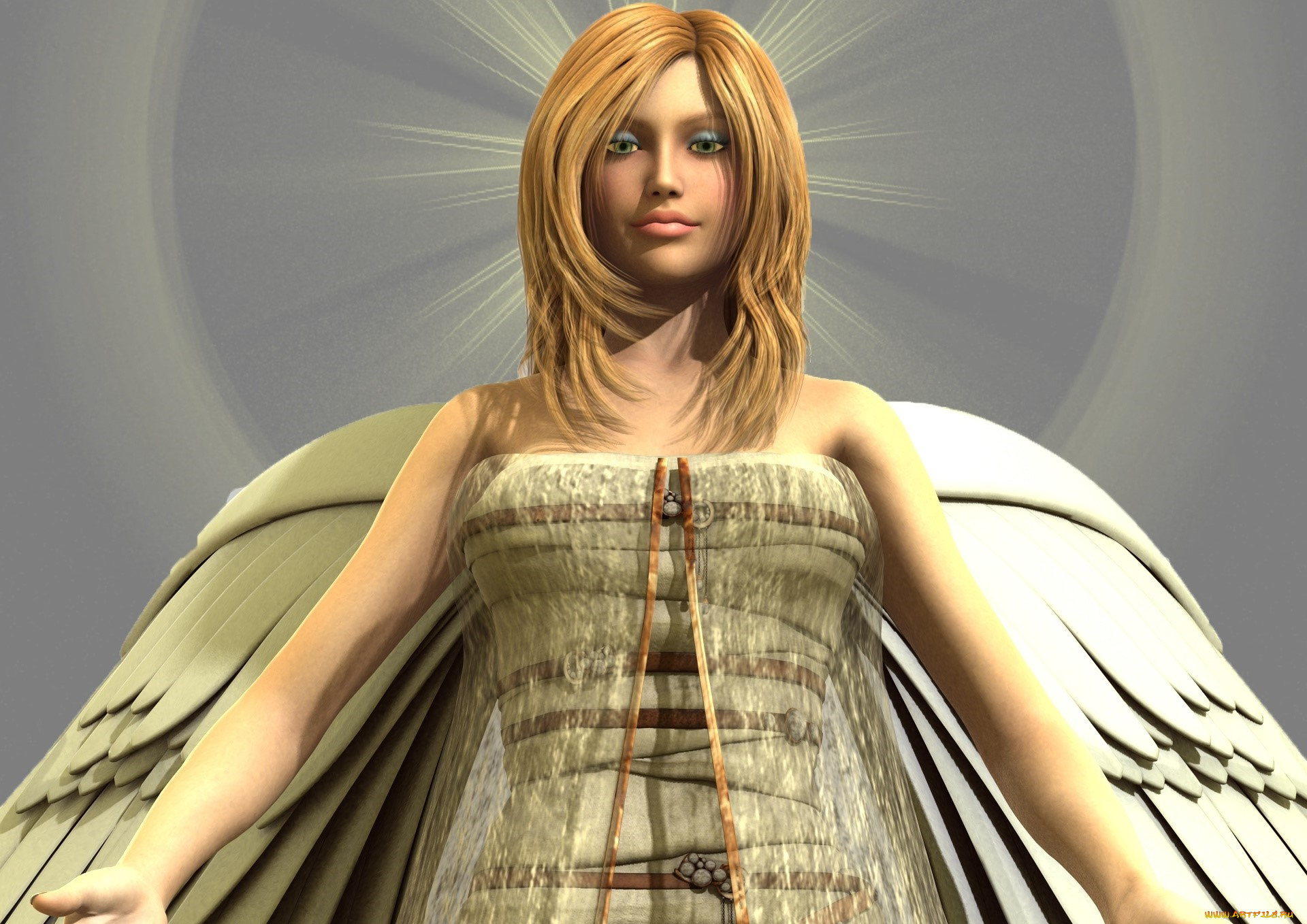 3д, графика, ангел, , angel, ангел, фон, взгляд, девушка