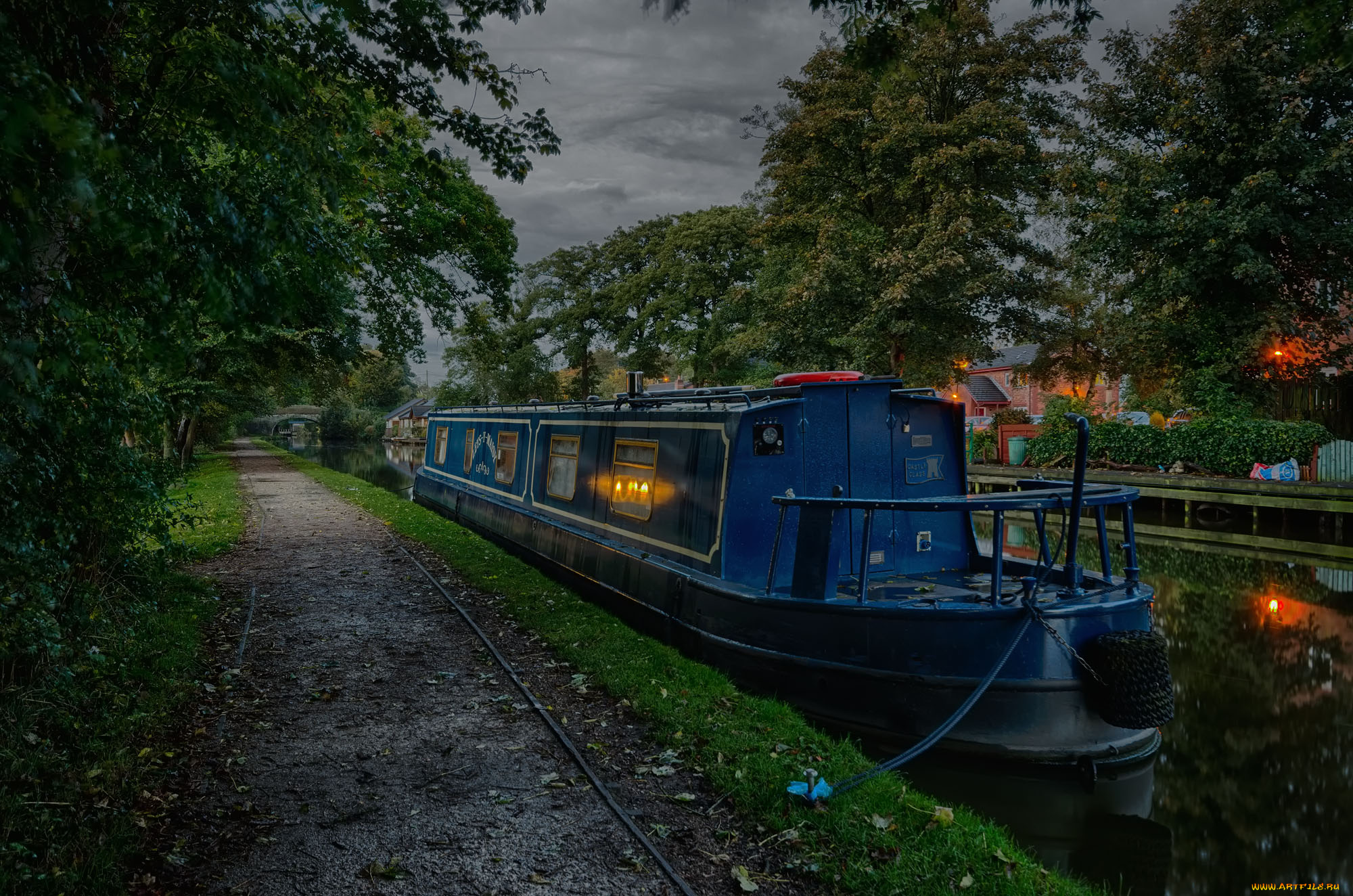 корабли, другое, река, баржа