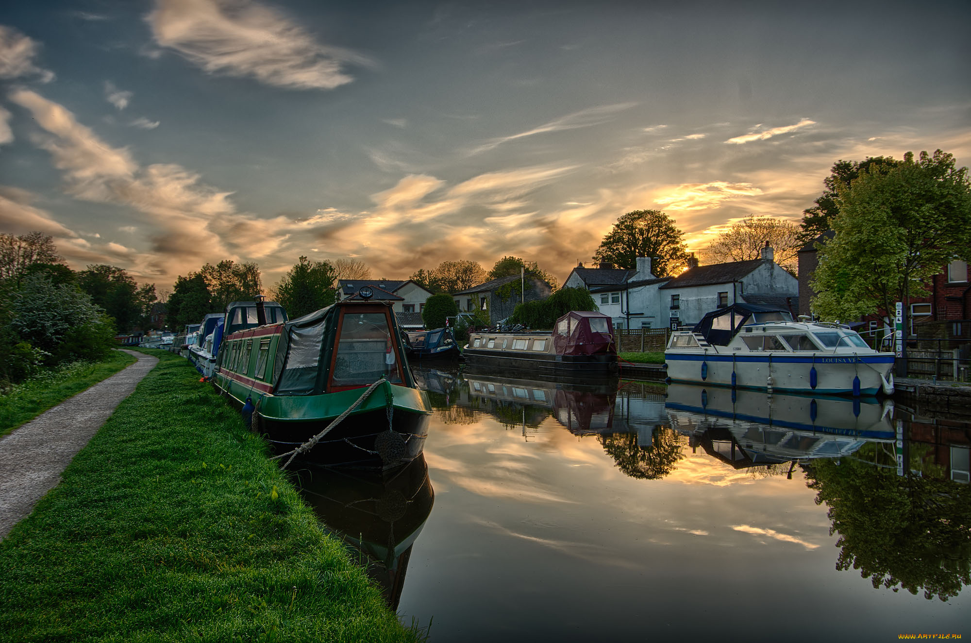 корабли, порты, , , причалы, баржа, река