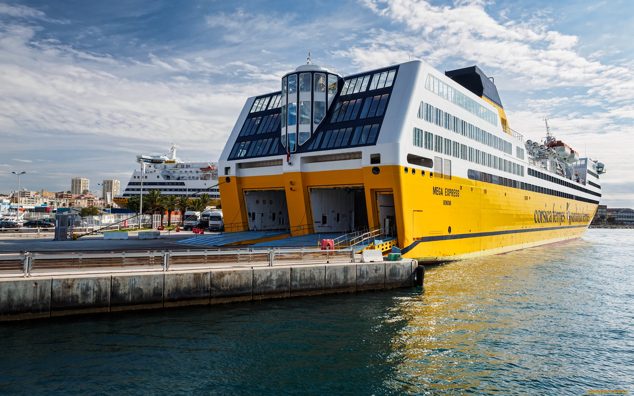 mega, express, корабли, грузовые, суда, паром, причал