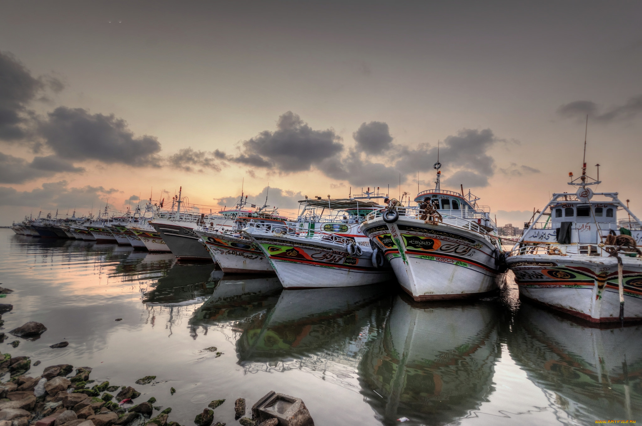 корабли, другое, причал, рыболовы