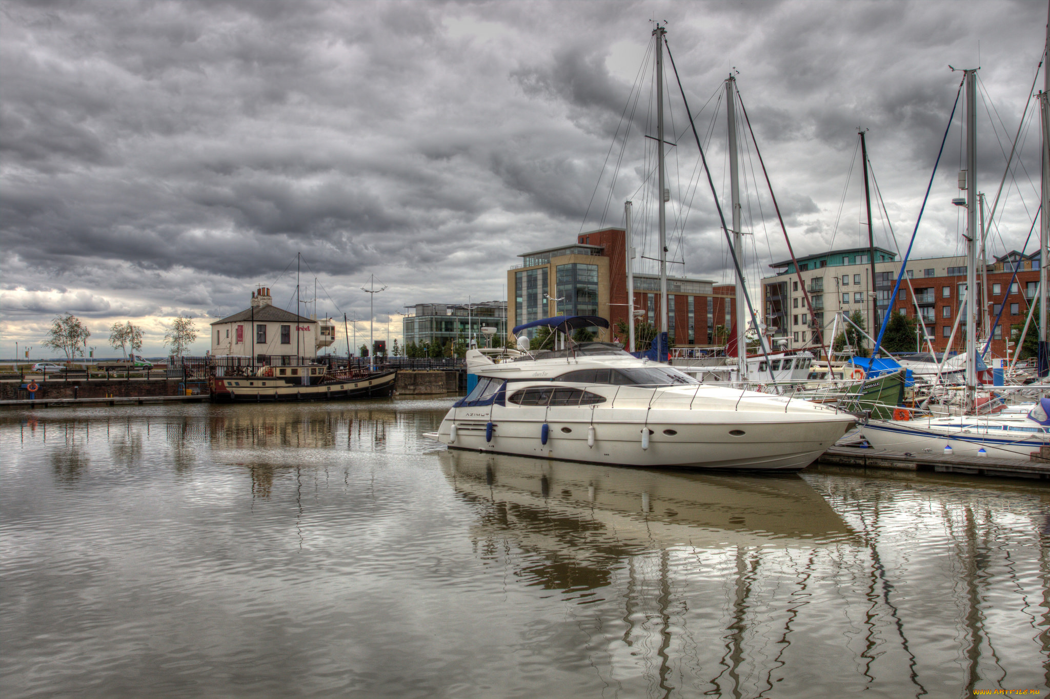 корабли, Яхты, гавань, причал, яхта