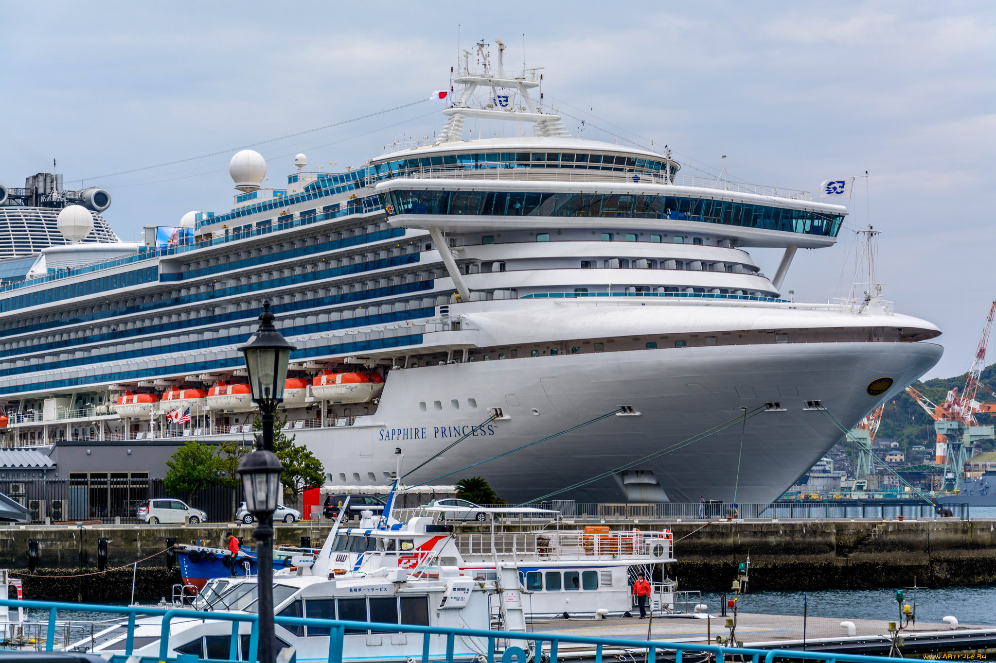 корабли, лайнеры, океанский, лайнер, причал, круиз