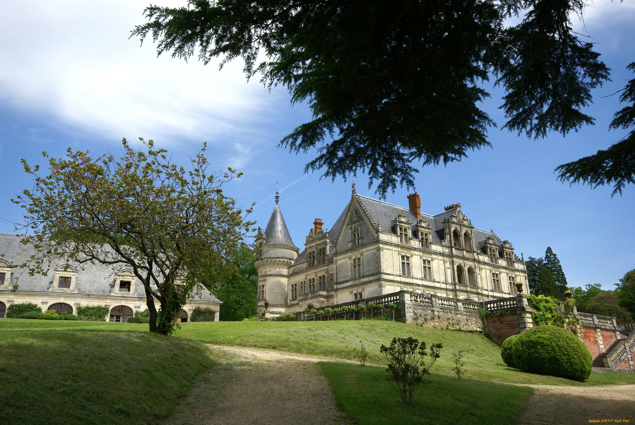 ch&, 226, teaux, de, la, loire, , france, города, замки, франции, замок, дорожка, парк