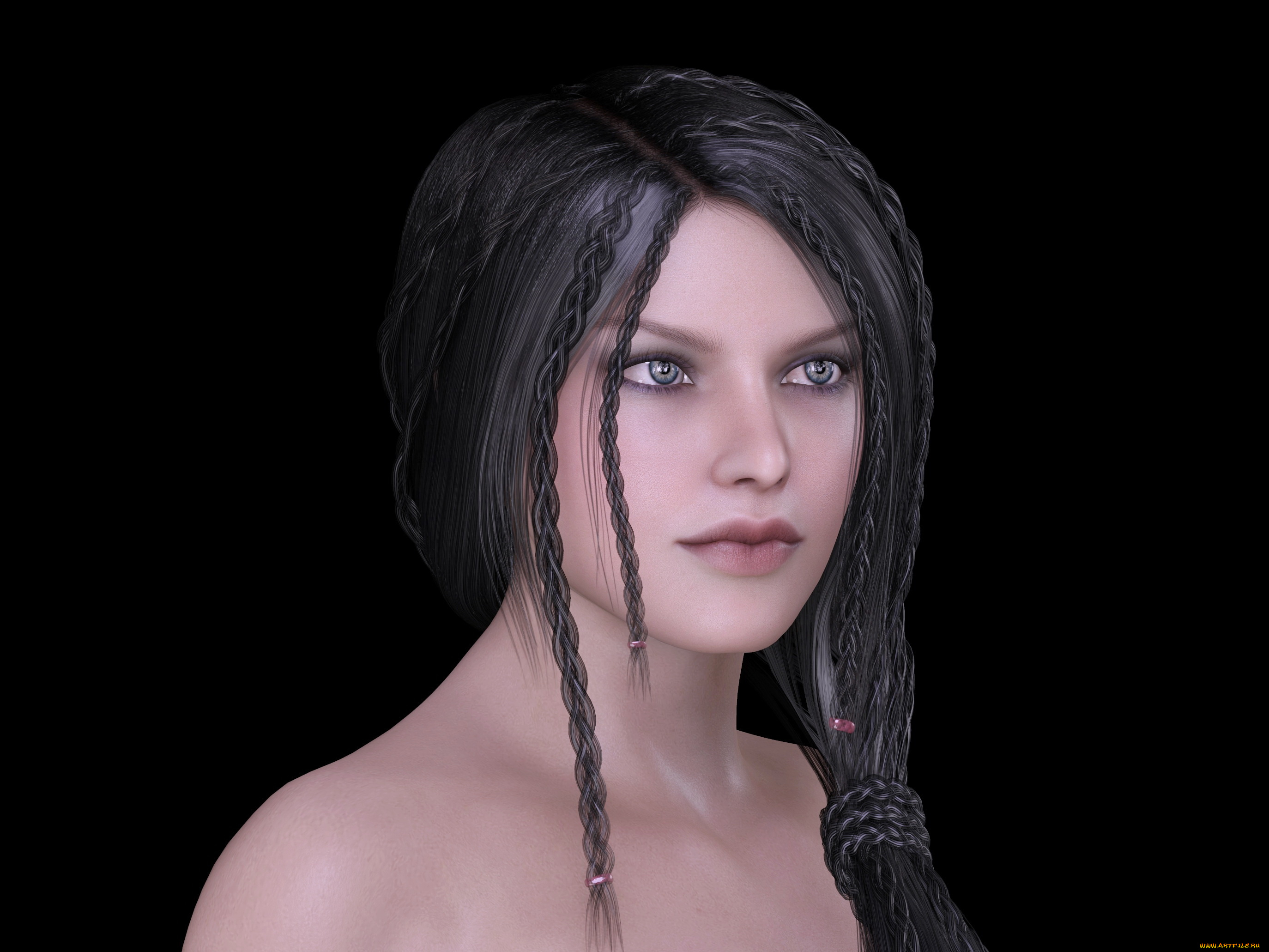 3д, графика, портрет, , portraits, фон, взгляд, девушка
