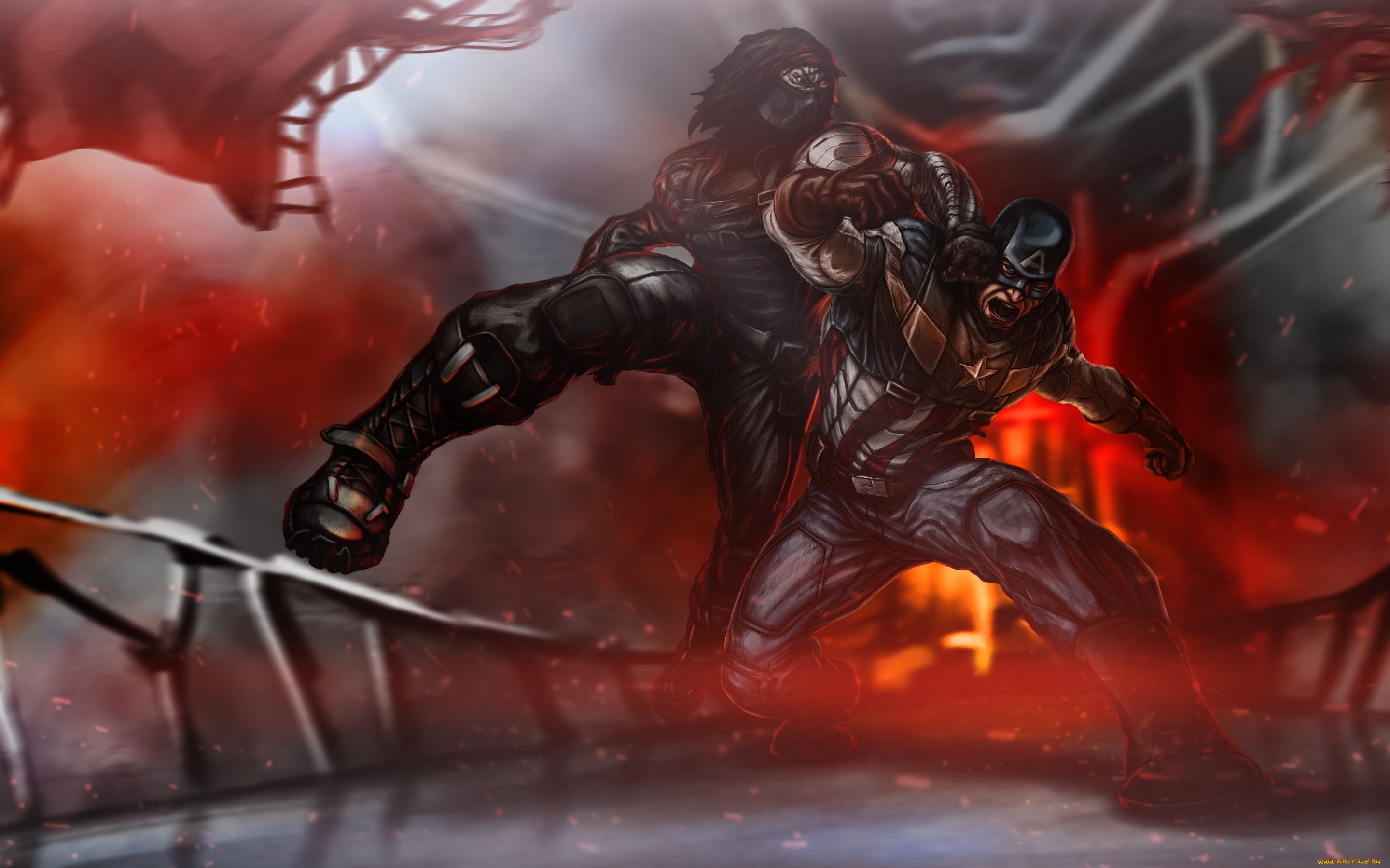 рисованное, комиксы, captain, america, the, winter, soldier, первый, мститель, другая, война, steven, rogers, marvel, comics, bucky, barnes