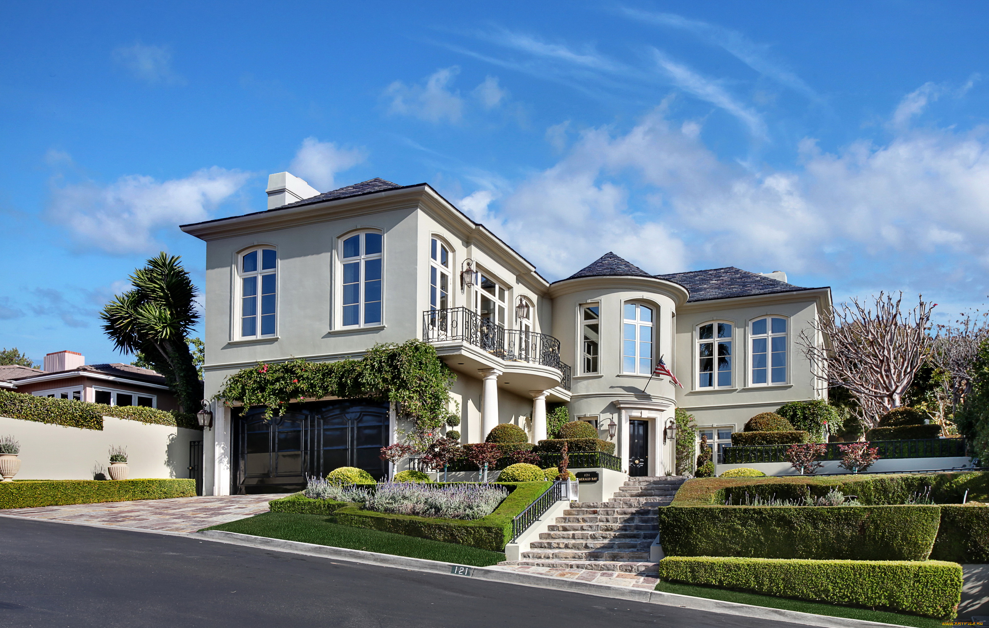 города, -, здания, , дома, улица, кусты, ландшафт, дом, дизайн, особняк