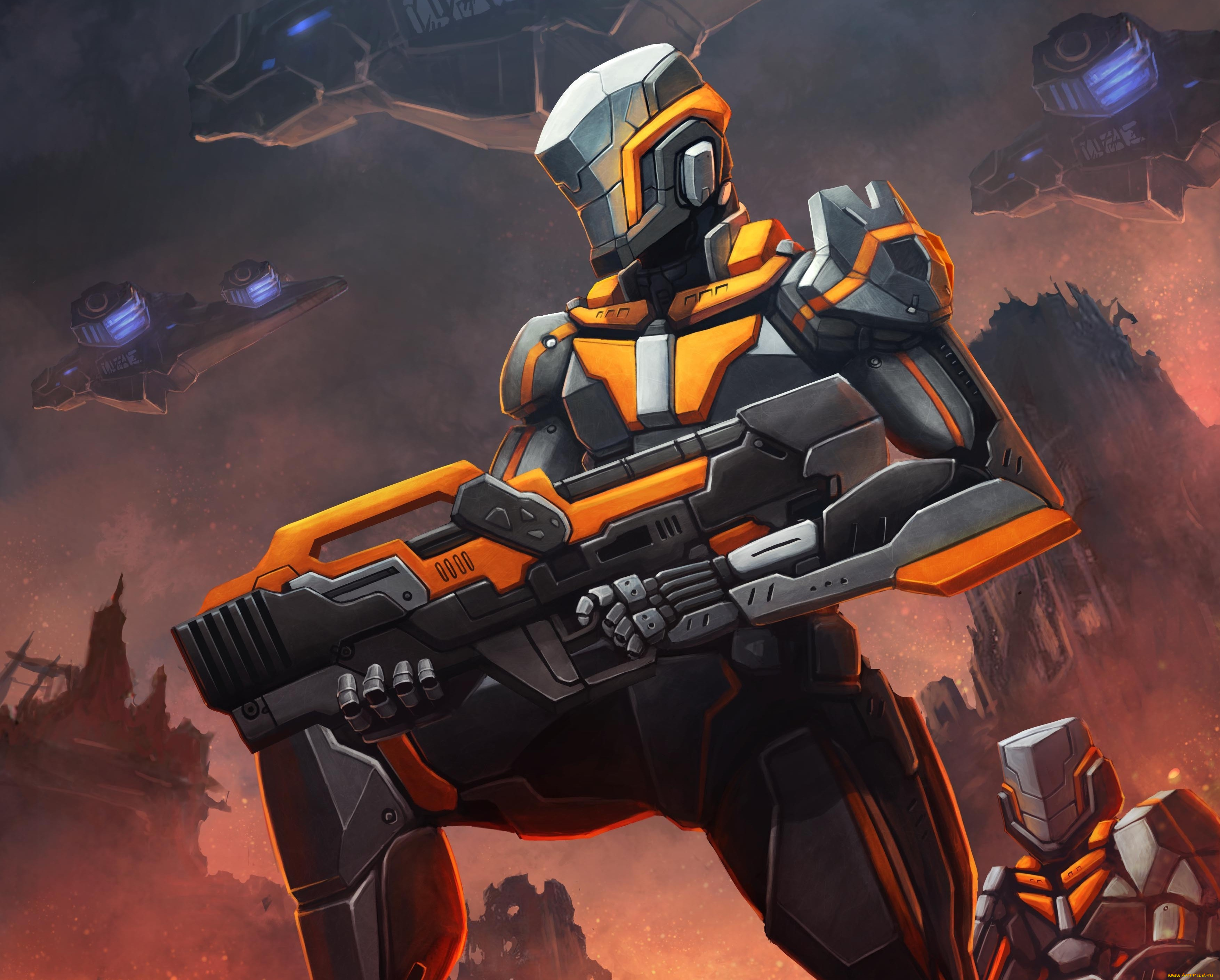 фэнтези, роботы, , киборги, , механизмы, иной, будущее, мир, оружие, киборги