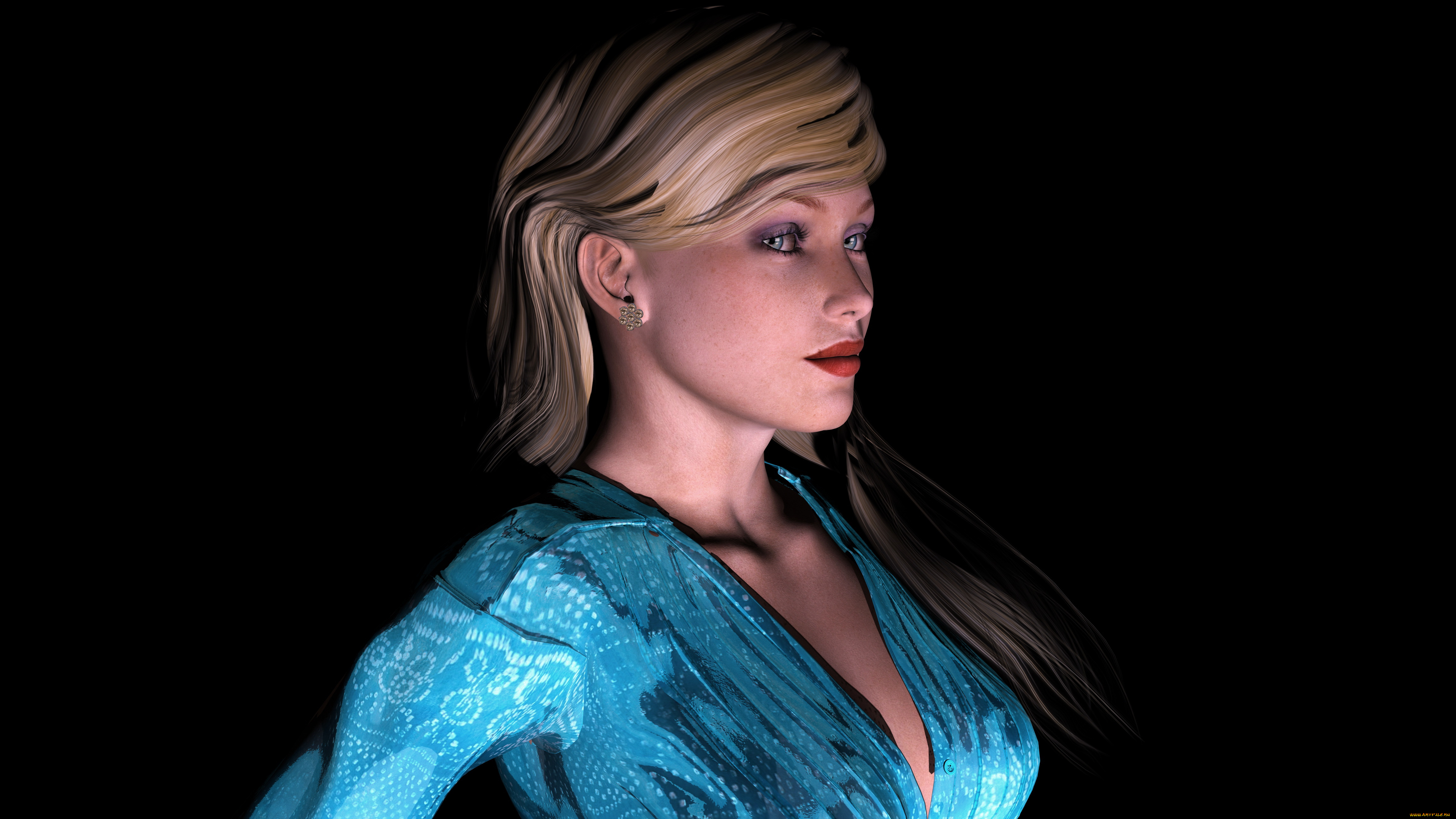 3д, графика, портрет, , portraits, фон, взгляд, девушка