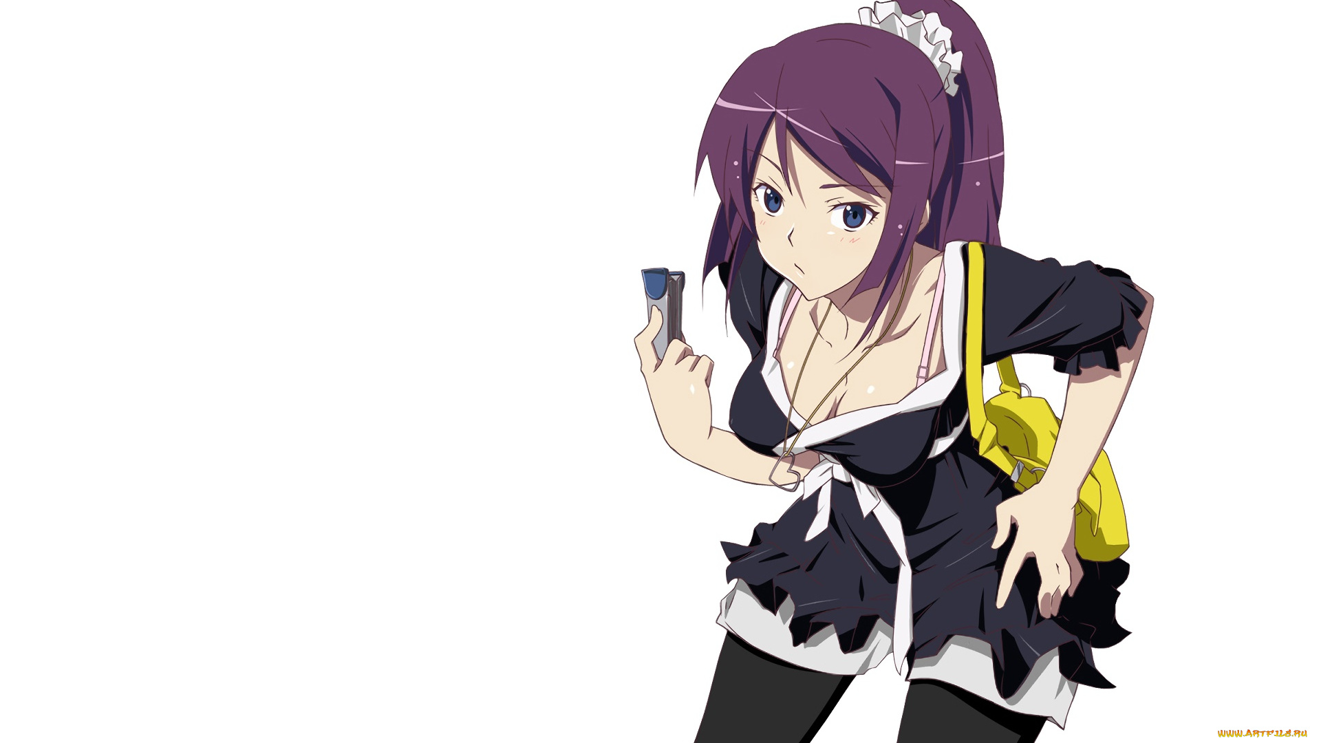 аниме, bakemonogatari, фон, взгляд, девушка