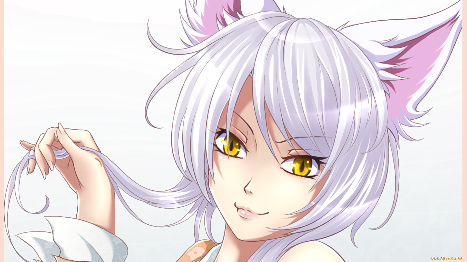 аниме, bakemonogatari, фон, взгляд, девушка