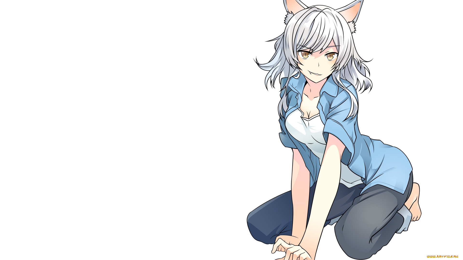 аниме, bakemonogatari, фон, взгляд, девушка