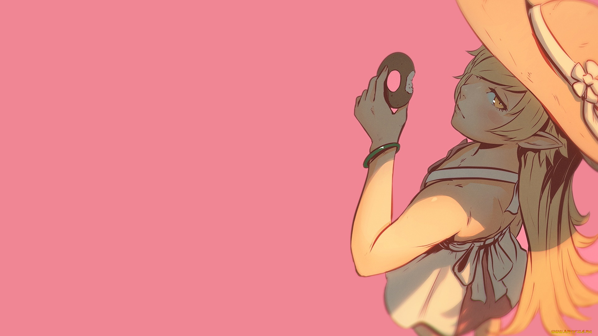 аниме, bakemonogatari, фон, взгляд, девушка