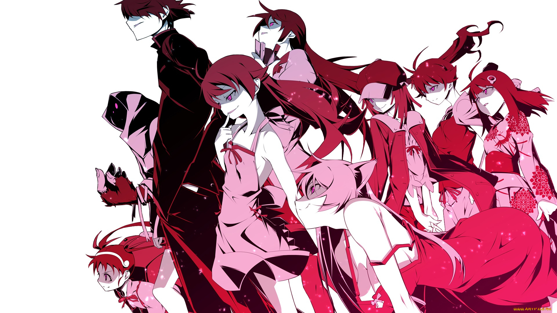 аниме, bakemonogatari, персонажи