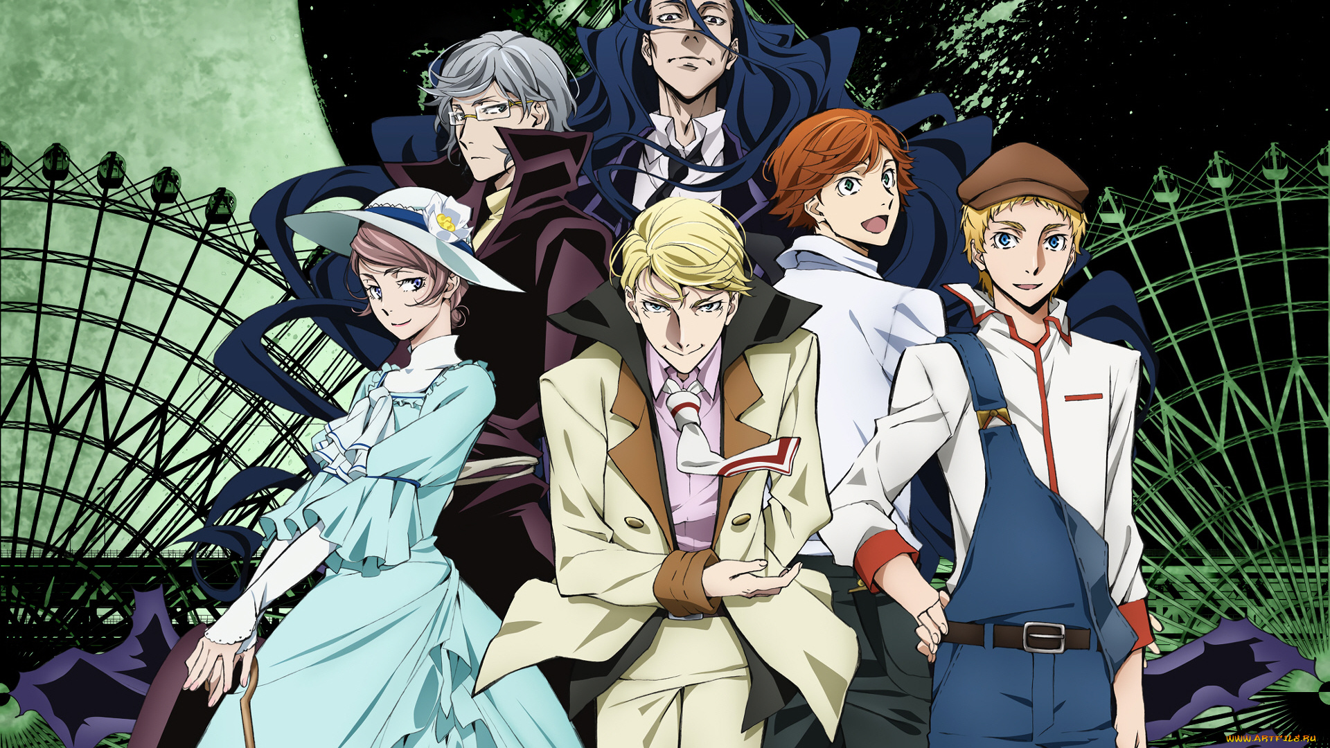 аниме, bungou, stray, dogs, литературные, гении, бродячие, псы