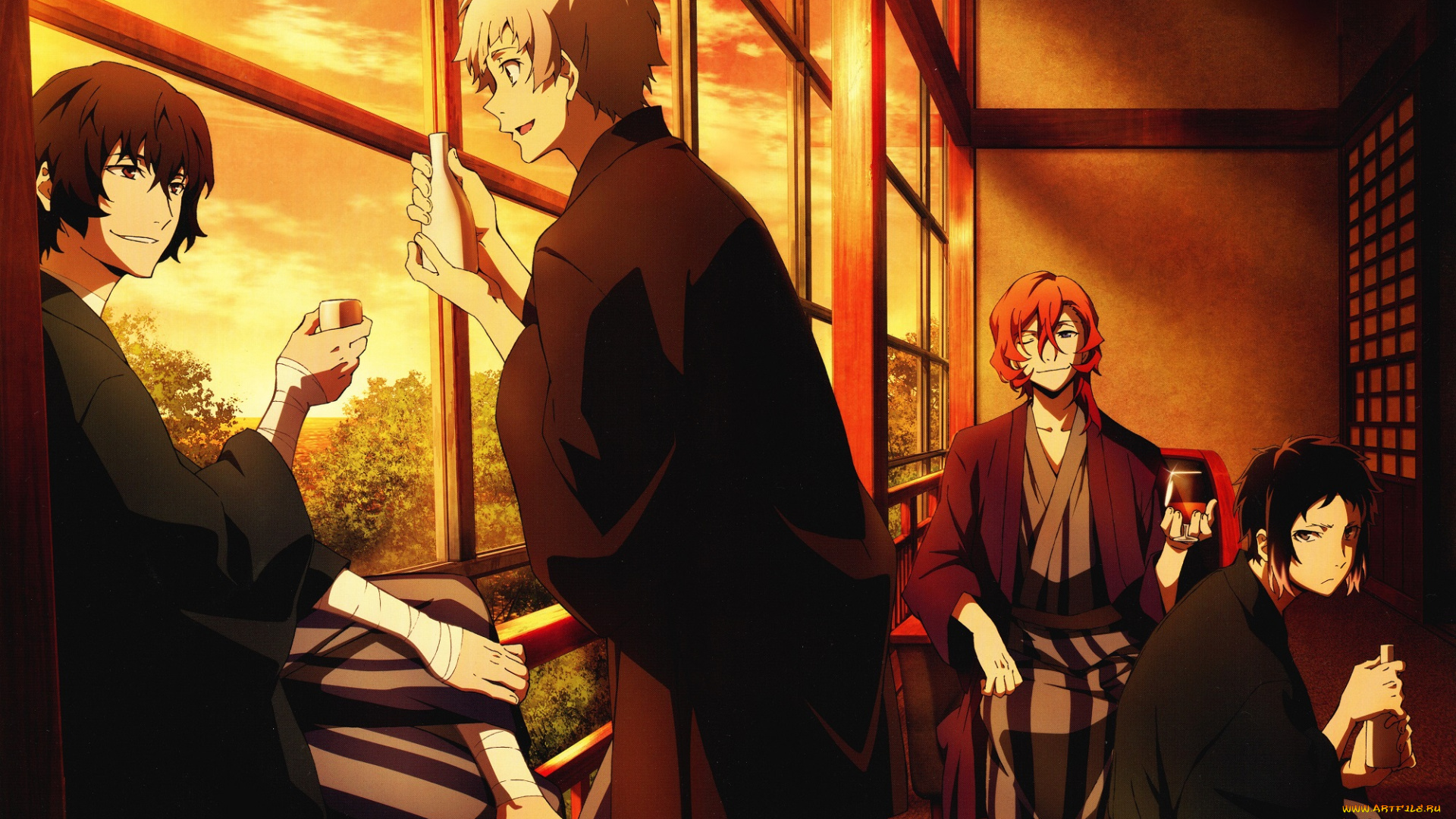 аниме, bungou, stray, dogs, литературные, гении, бродячие, псы