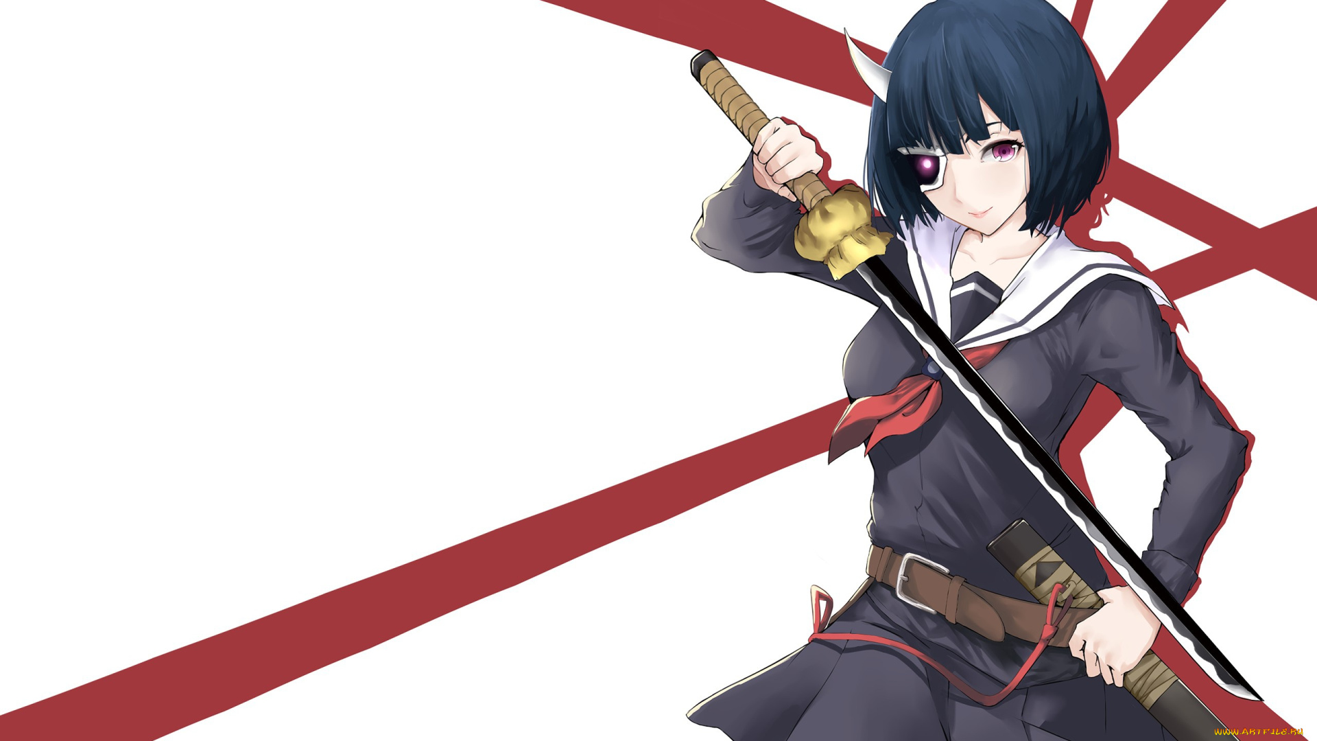 аниме, busou, shoujo, machiavellianism, busou, shoujo, machiavellianism, sword, seifuku, bishojo, martial, artist, mask, blade, ken, katana, rin, onigawara, armed, girl's, machiavellism, horn