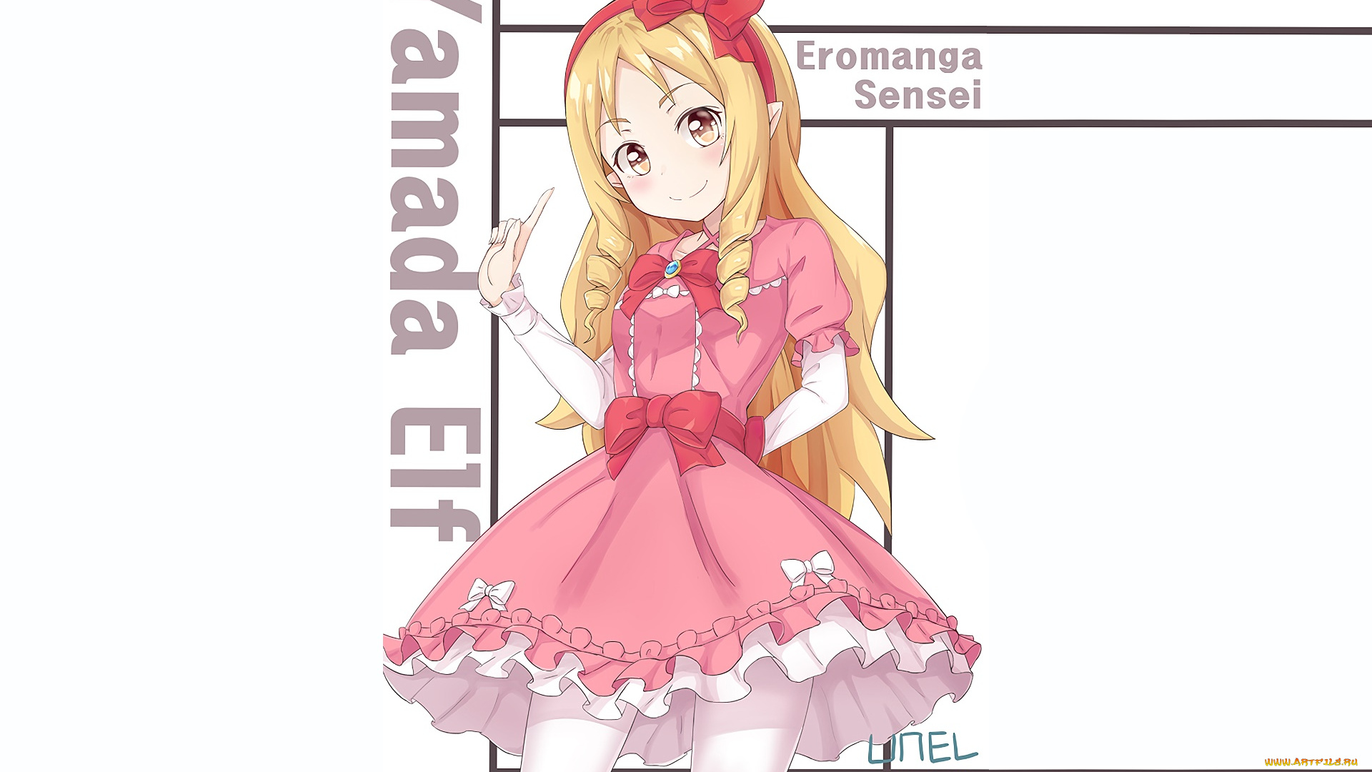 аниме, eromanga-sensei, девушка, взгляд, фон