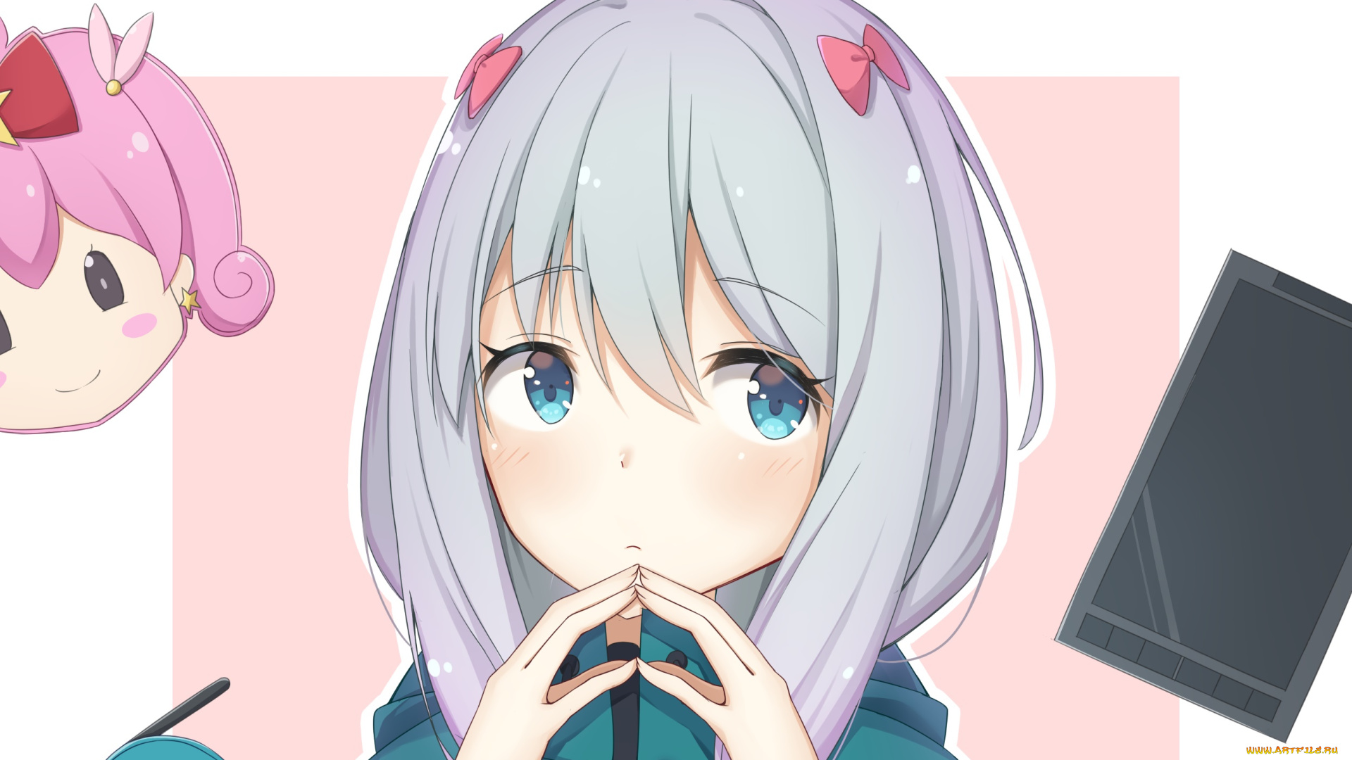 аниме, eromanga-sensei, фон, взгляд, девушка