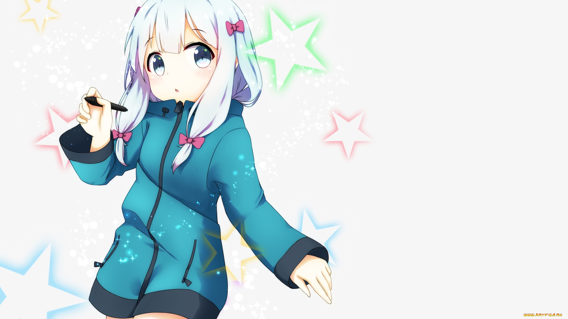 аниме, eromanga-sensei, фон, взгляд, девушка
