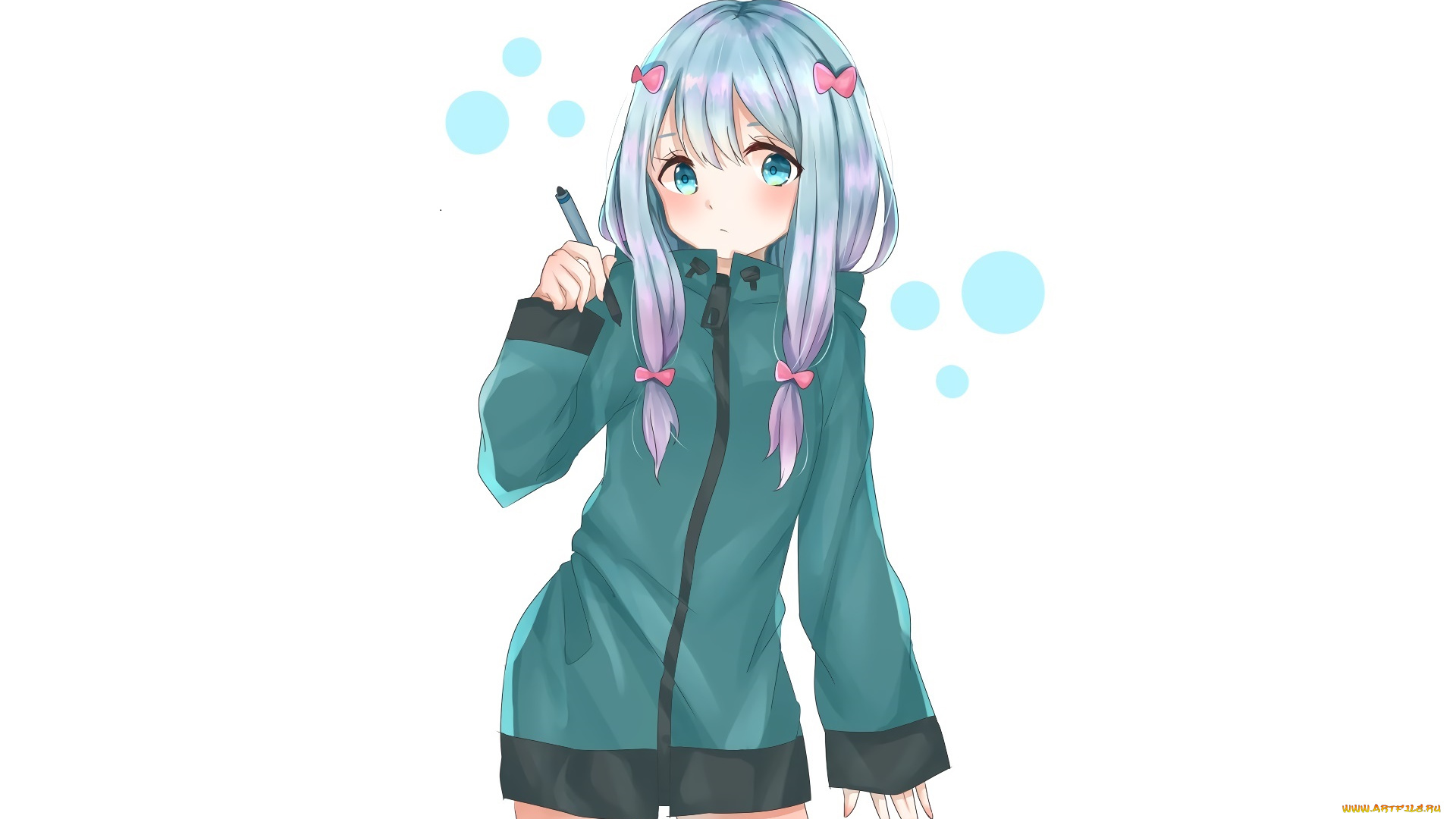 аниме, eromanga-sensei, взгляд, девушка, фон