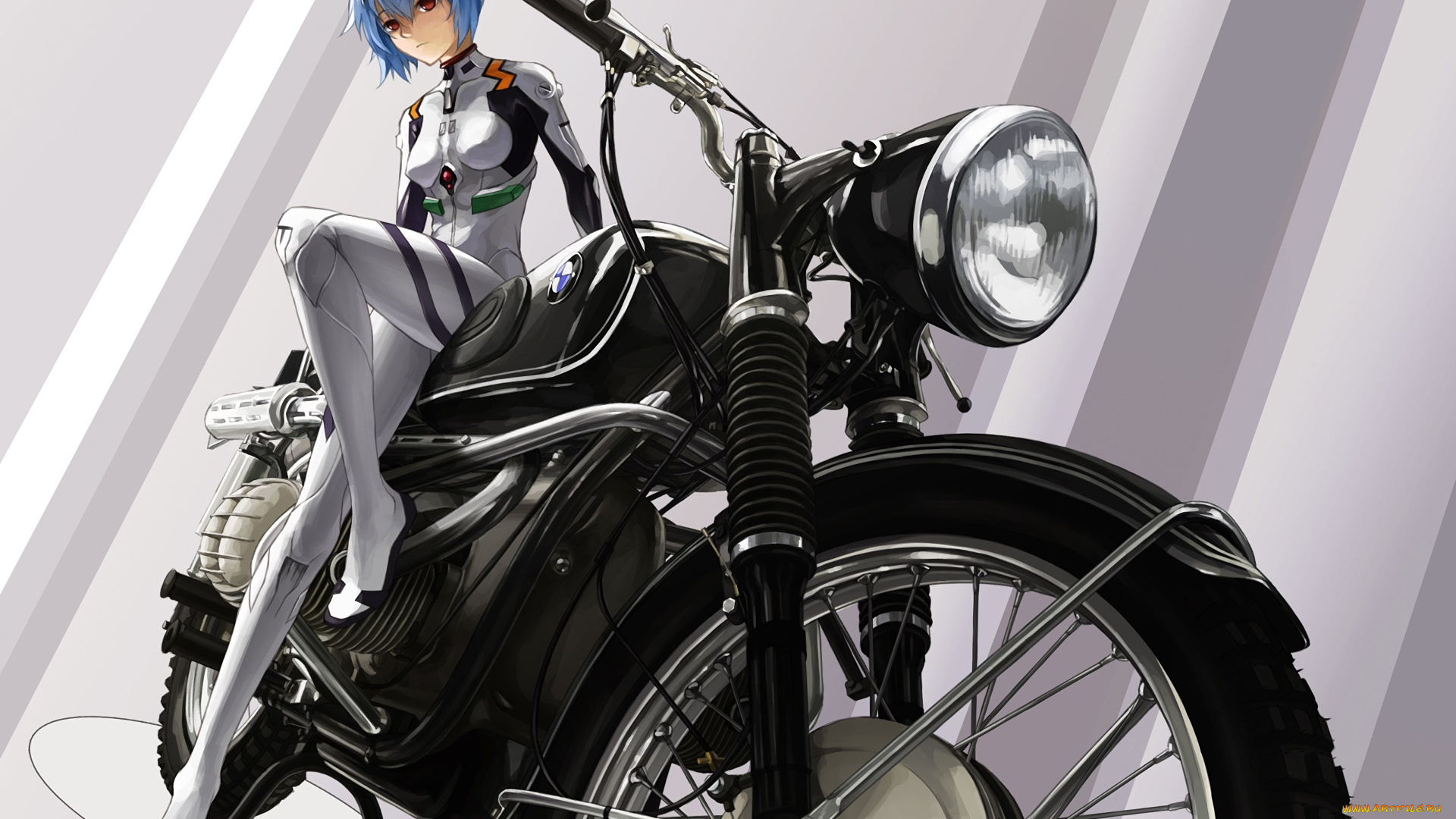 аниме, evangelion, фон, взгляд, девушка