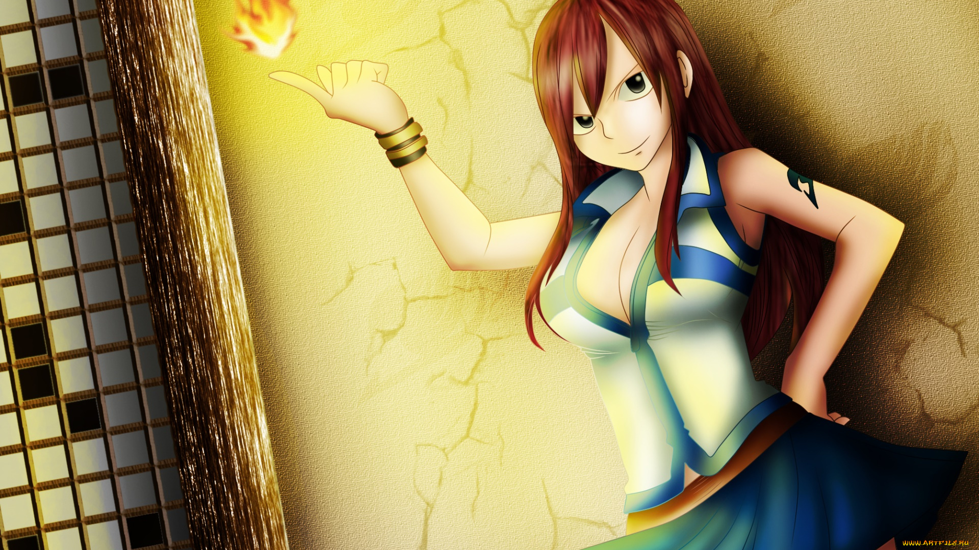 аниме, fairy, tail, девушка, фон, взгляд