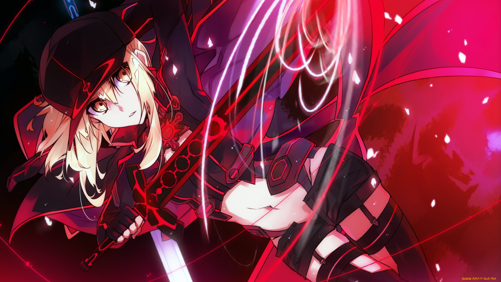 аниме, fate, stay, night, фон, взгляд, девушка