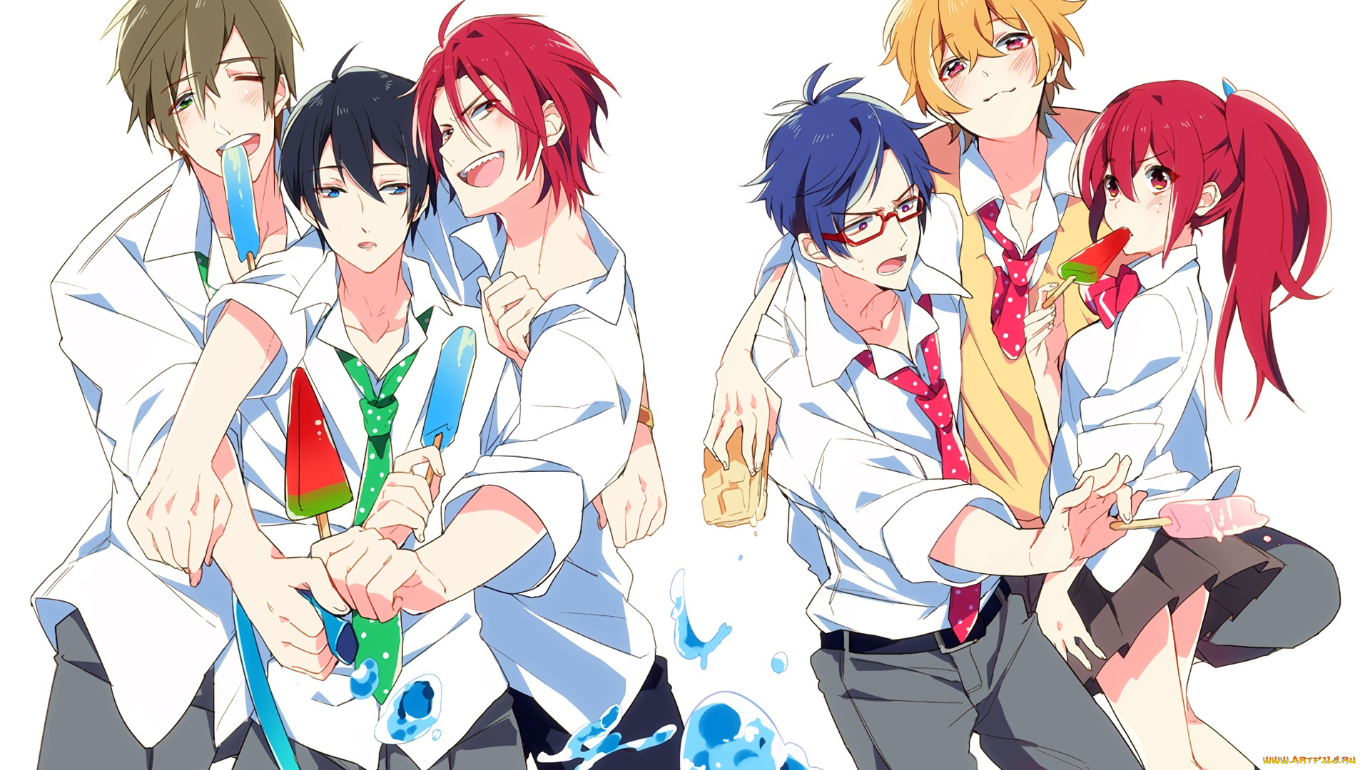 аниме, free, персонажи